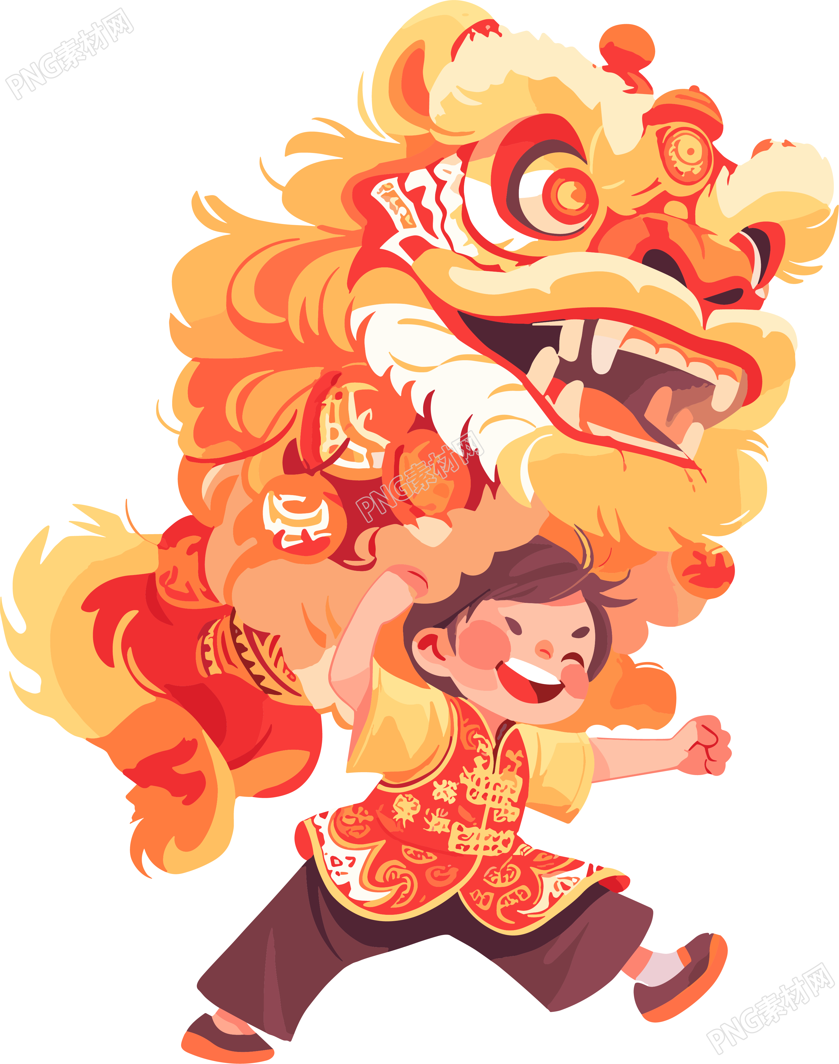 舞狮少年插图设计