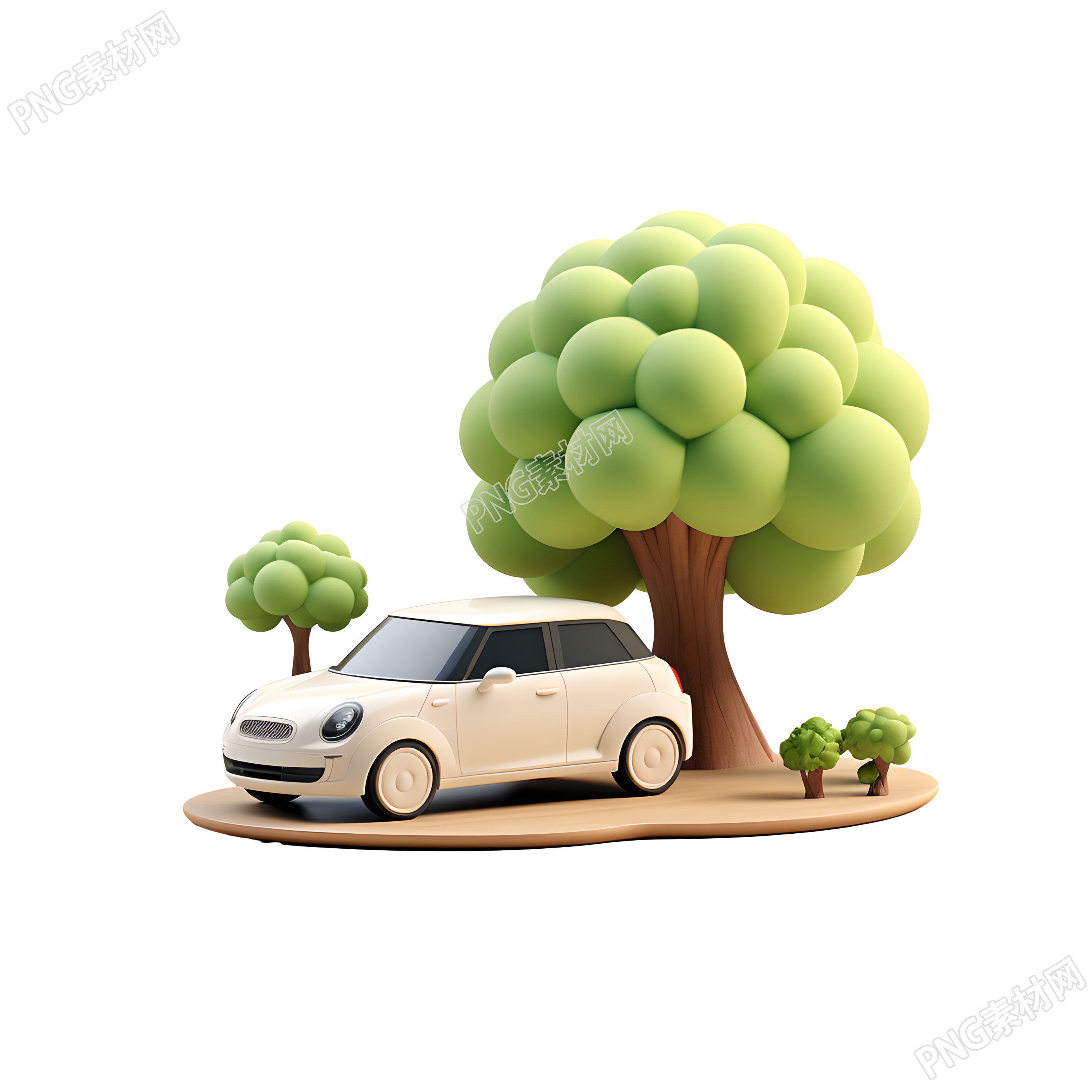 3D环保汽车高清透明背景素材