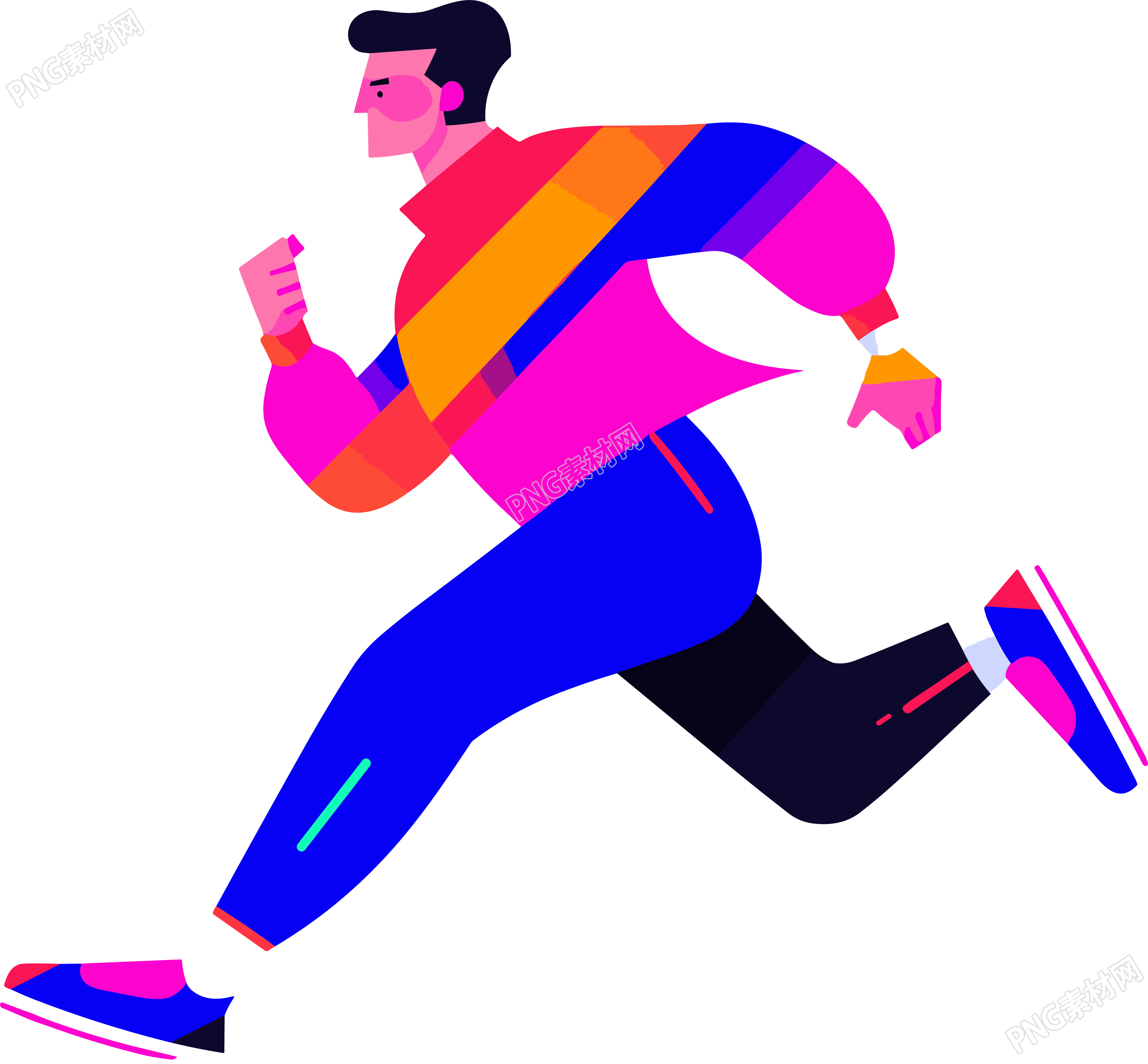 运动男生卡通插画设计素材
