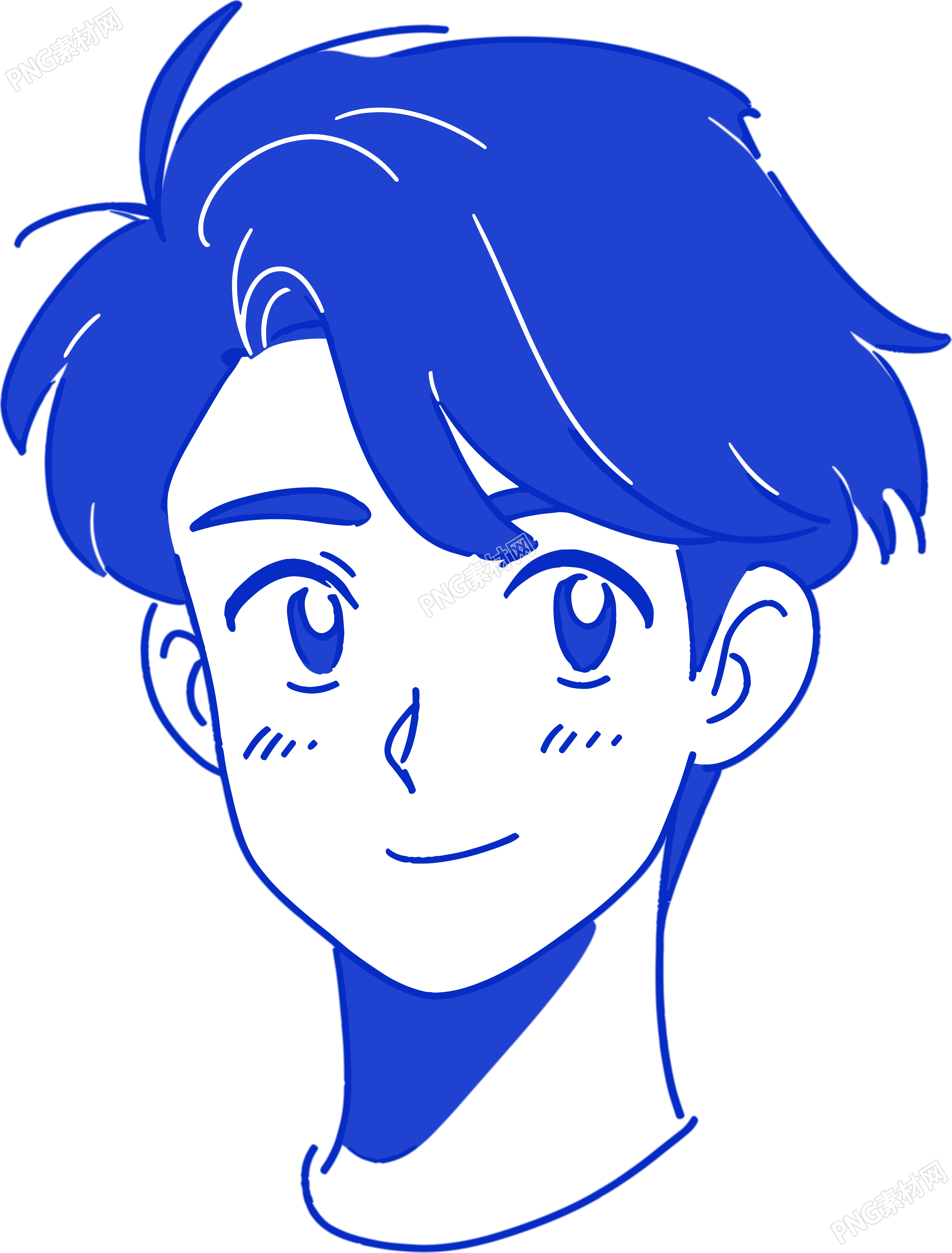 可爱卡通男孩线条设计插图