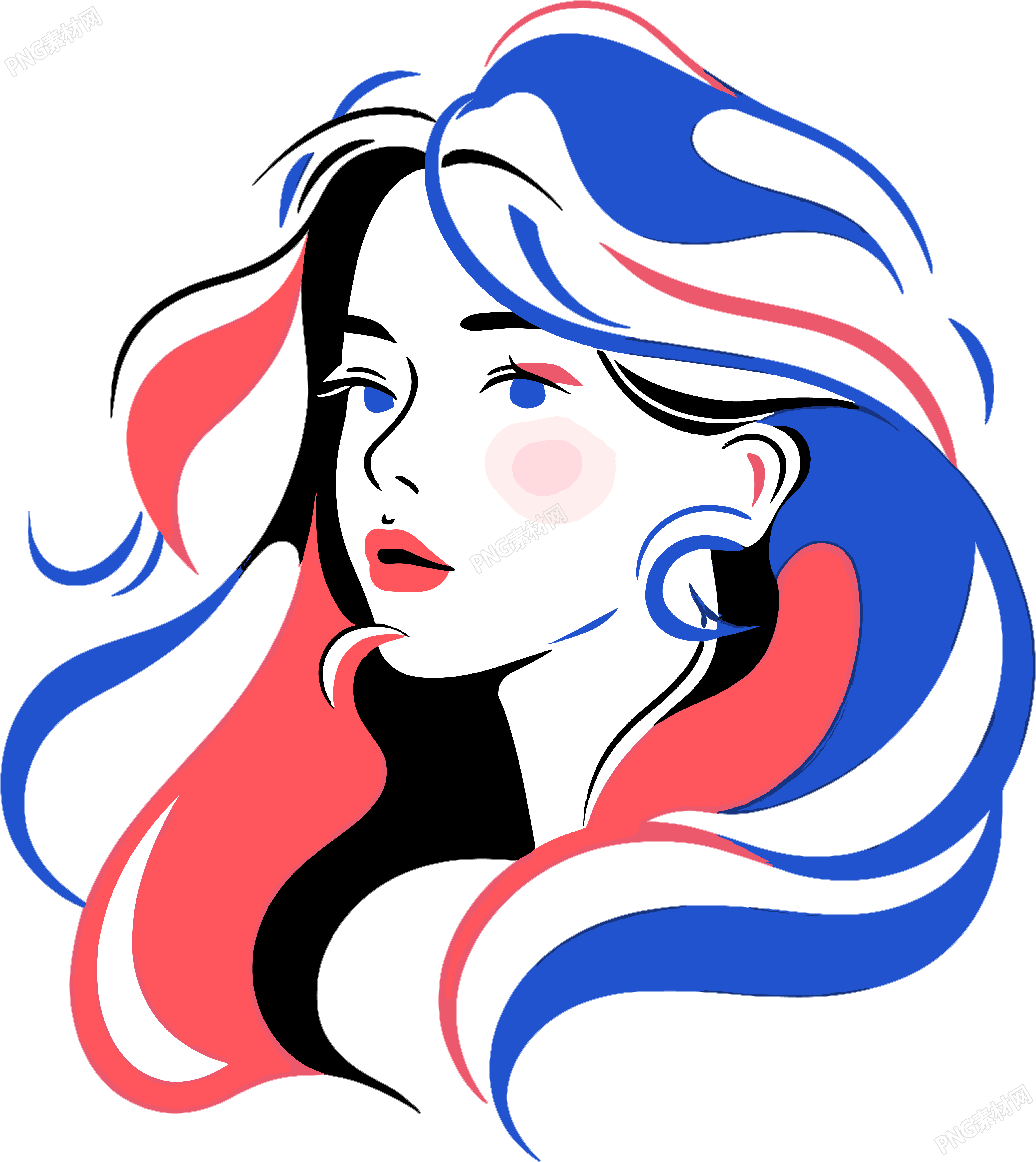 卡通女孩简笔画插图