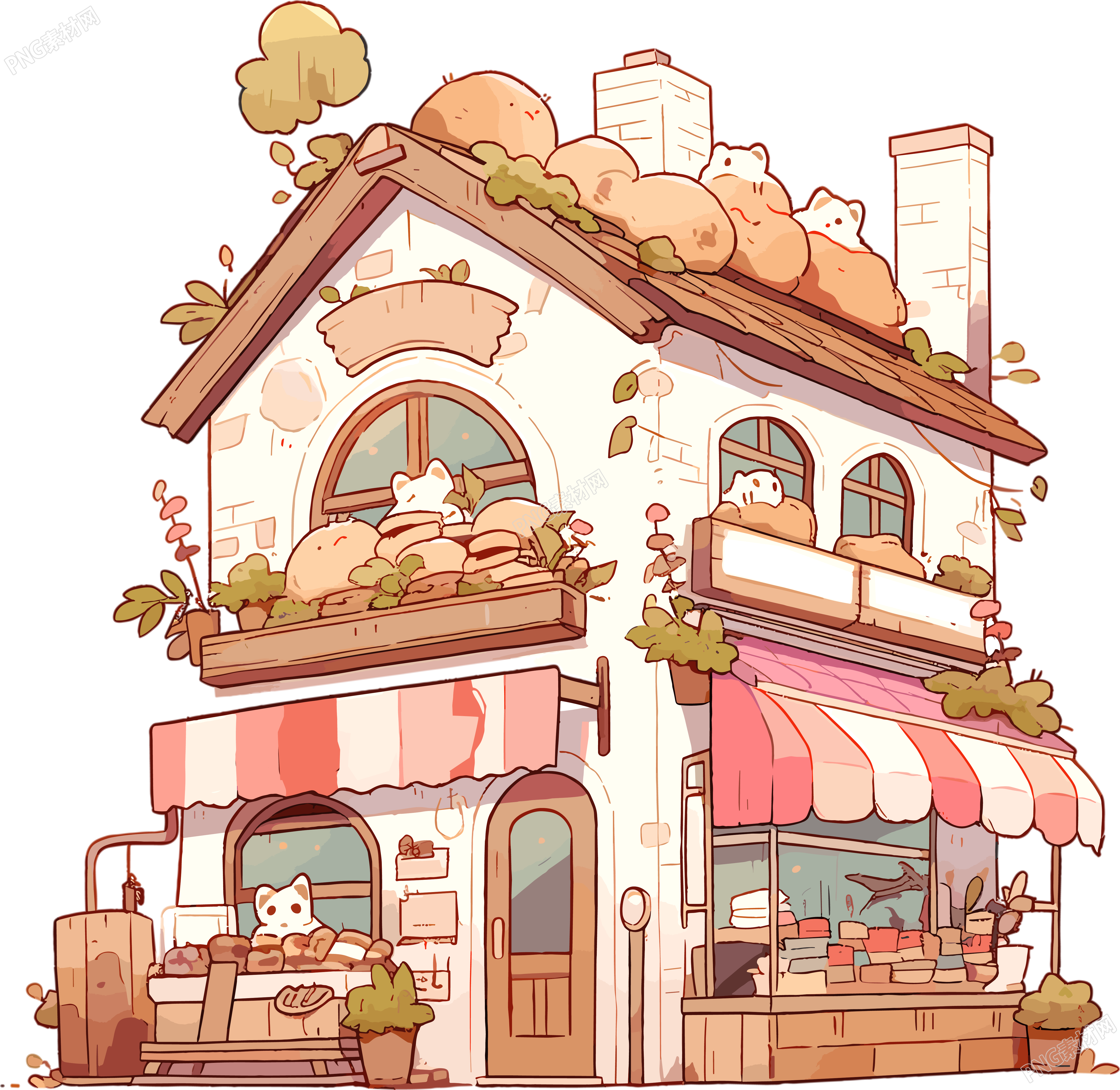 面包店可爱的图形插画