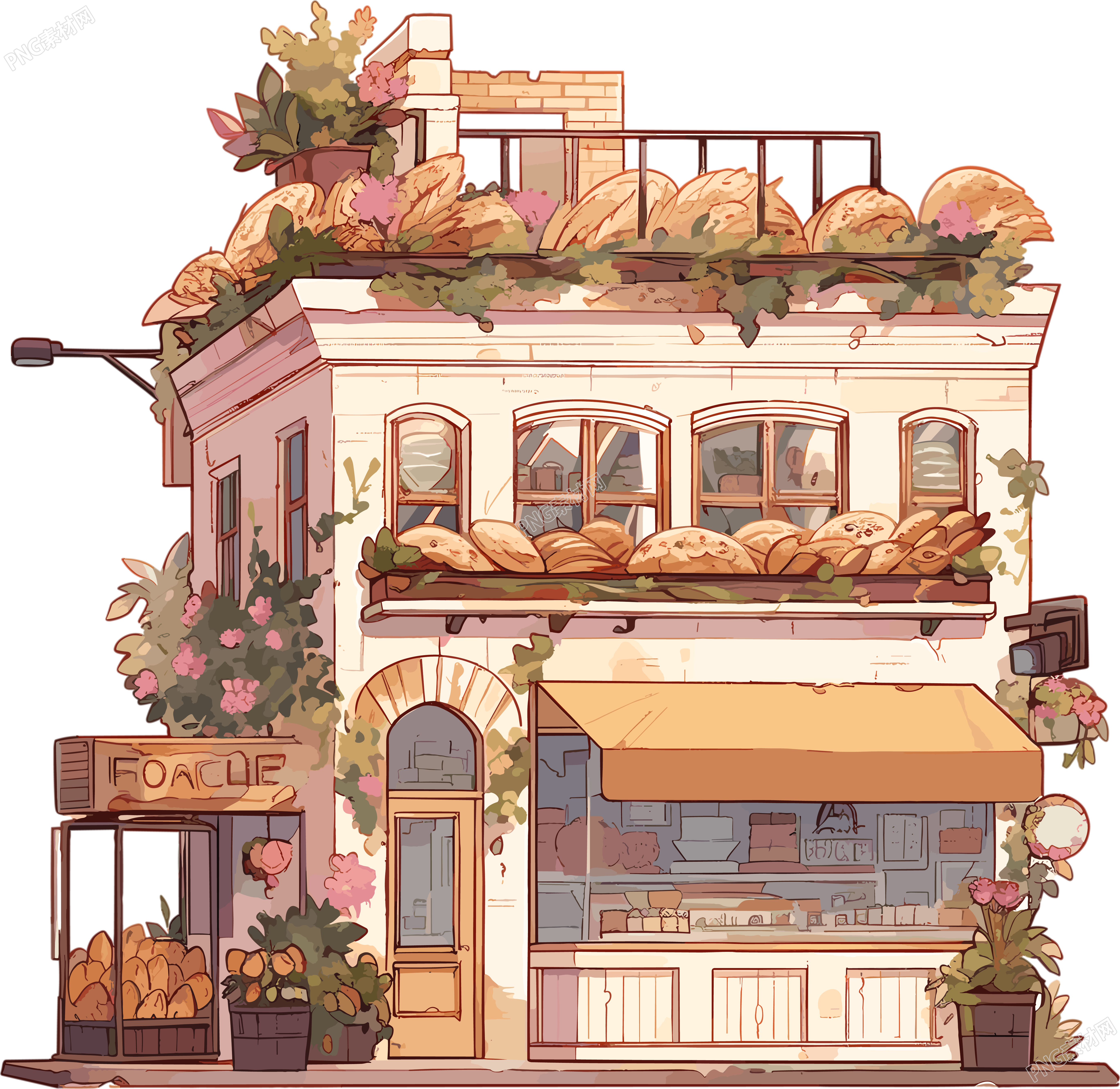 面包店可爱图形插图