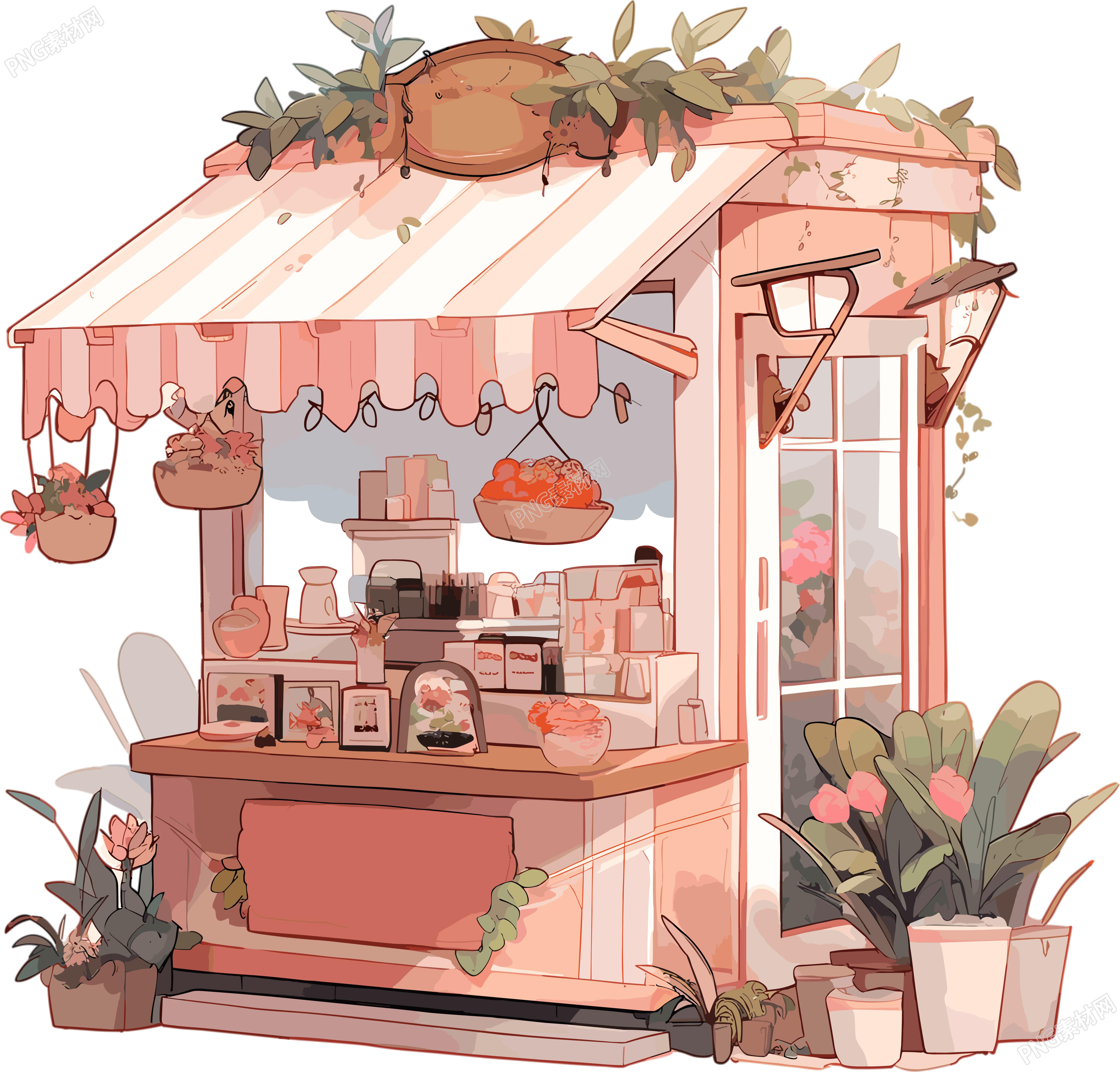 咖啡店透明背景素材