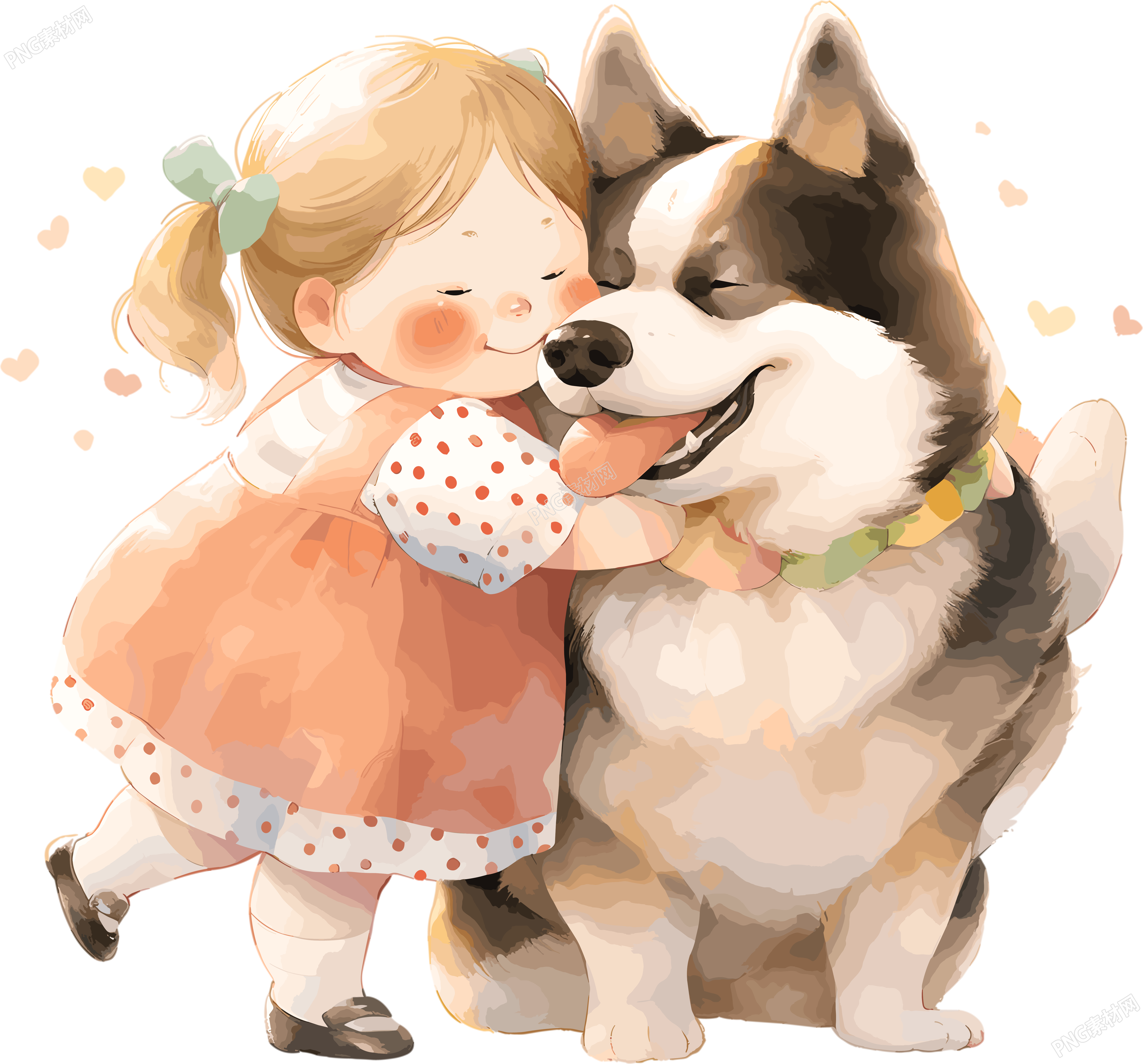 儿童图书插图小女孩PNG插画