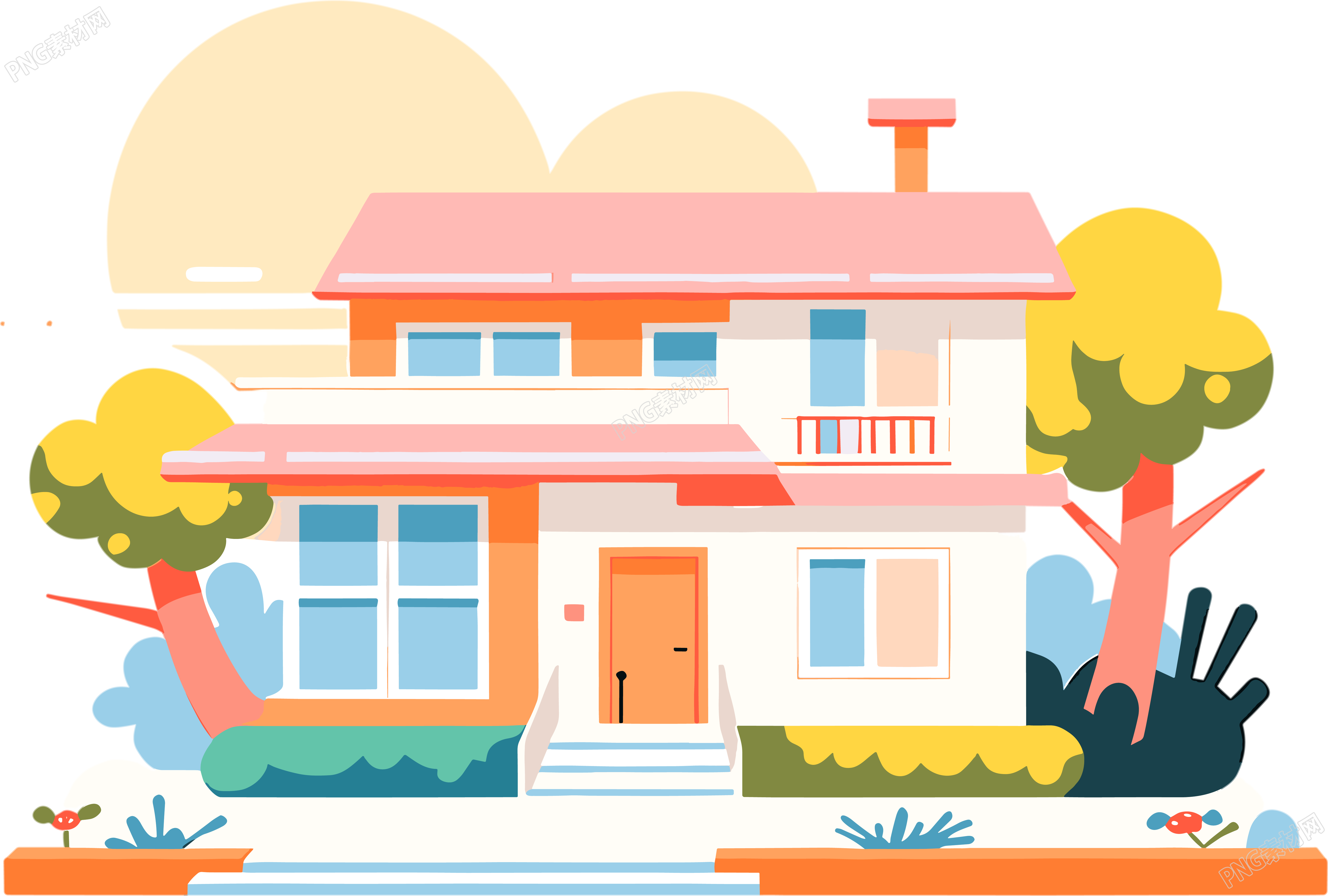 彩色房屋创意设计图形素材