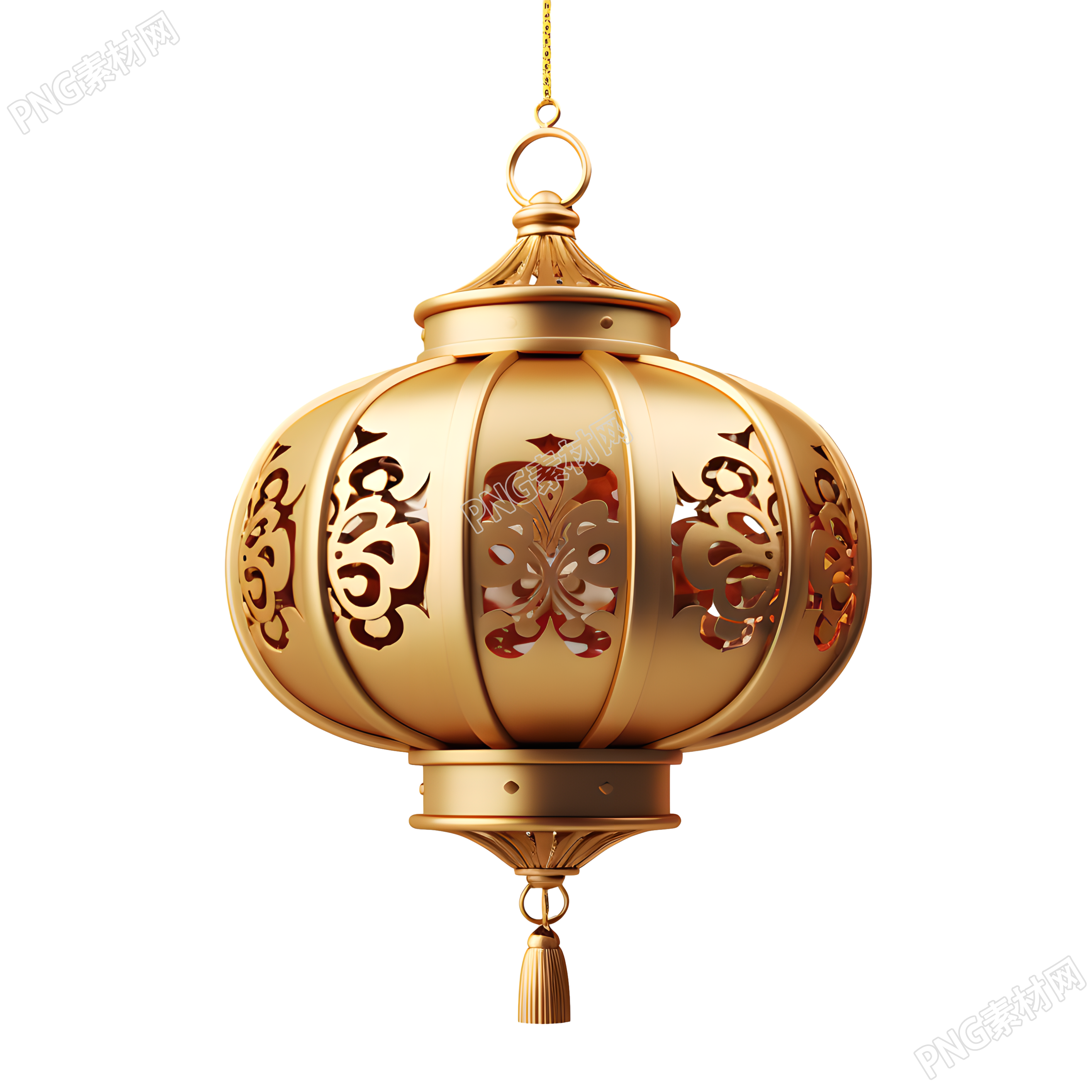 中式灯笼金色渐变插画