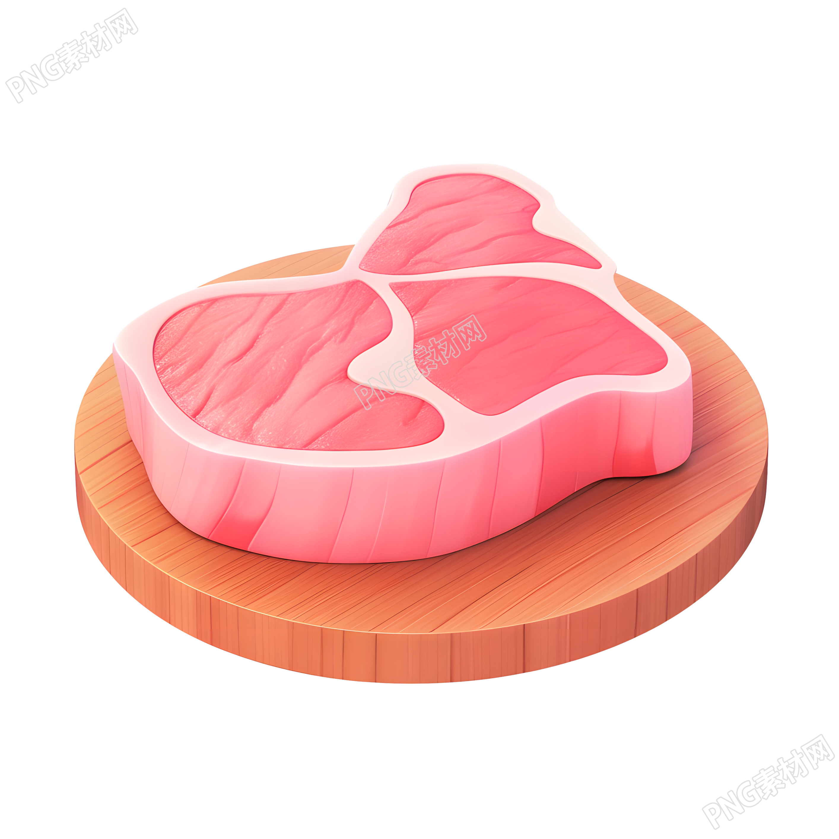 3D肉片图标创意设计插图