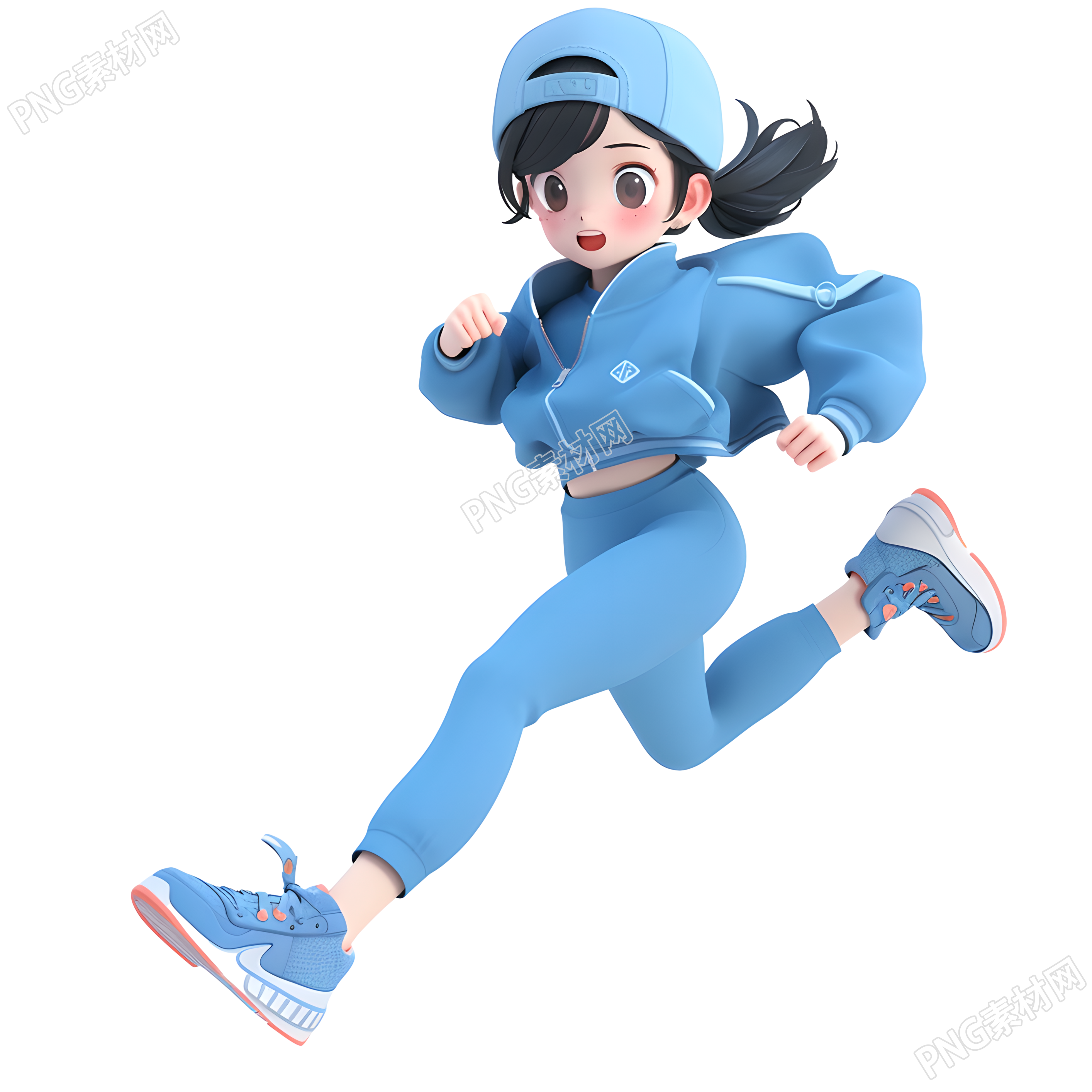 3D运动女孩简约商业设计素材