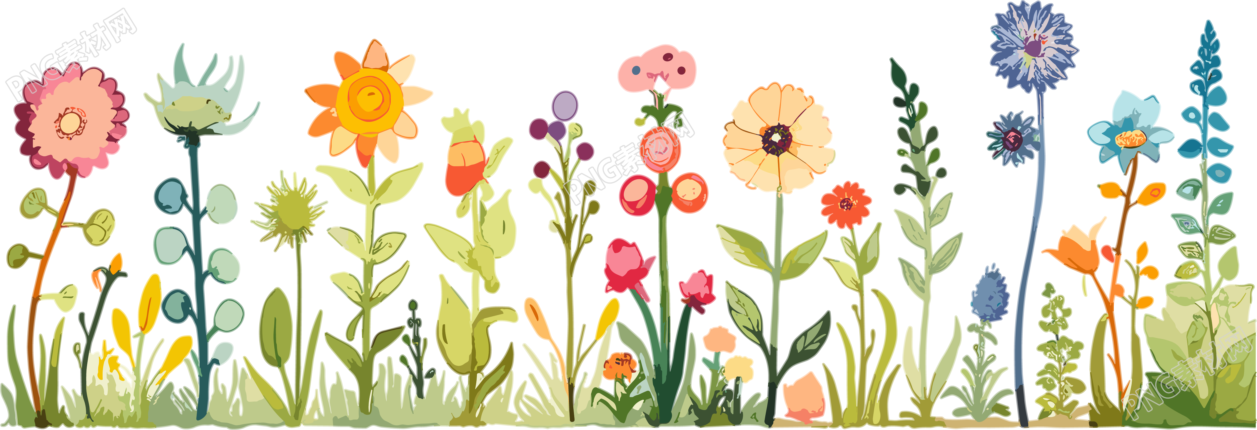 植物花边简洁插图
