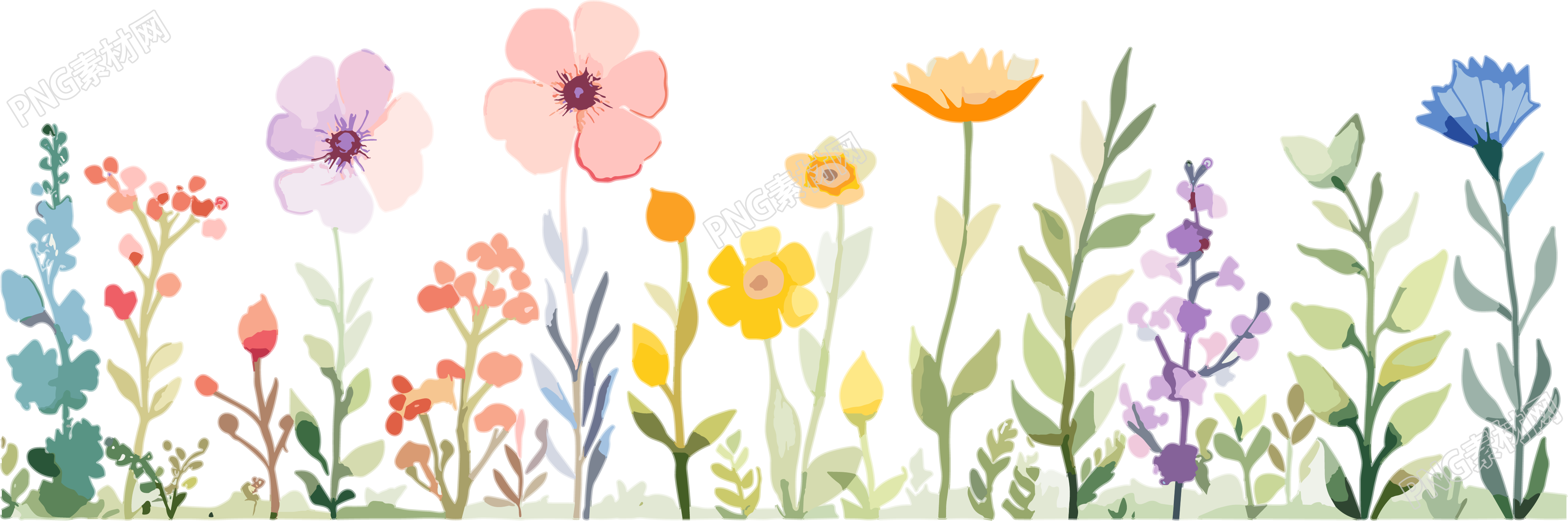 植物花边插画设计素材