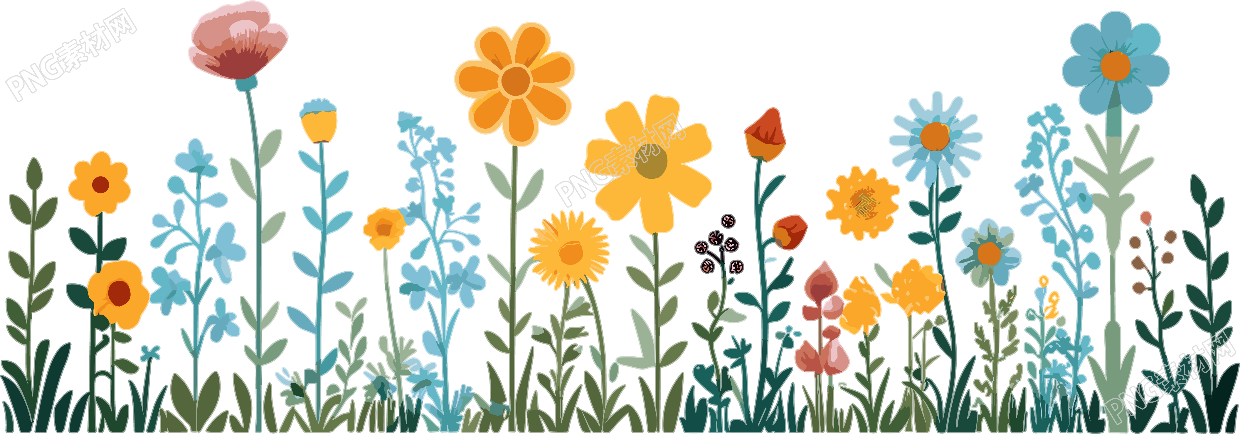 植物花边童趣风素材