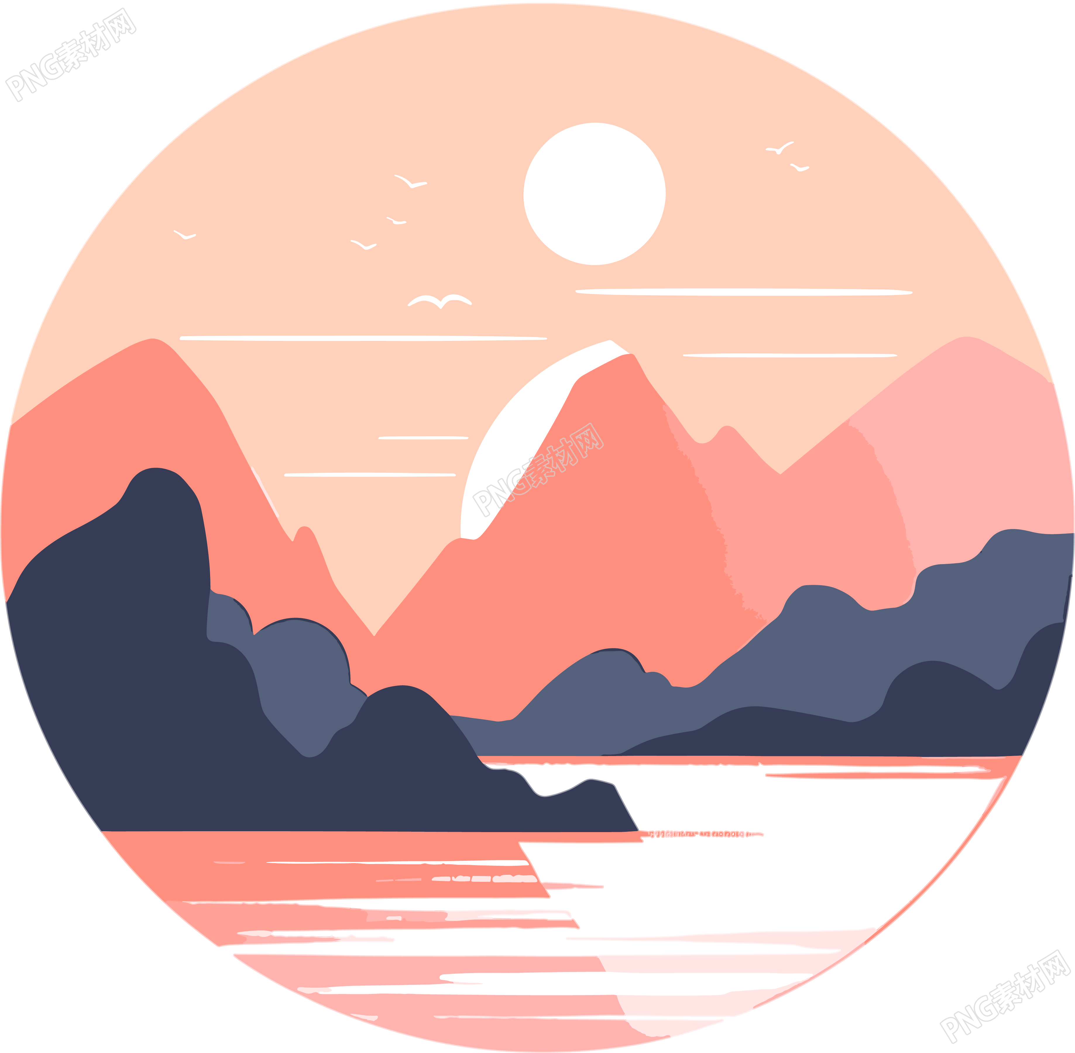 旅游風(fēng)景極簡主義插圖