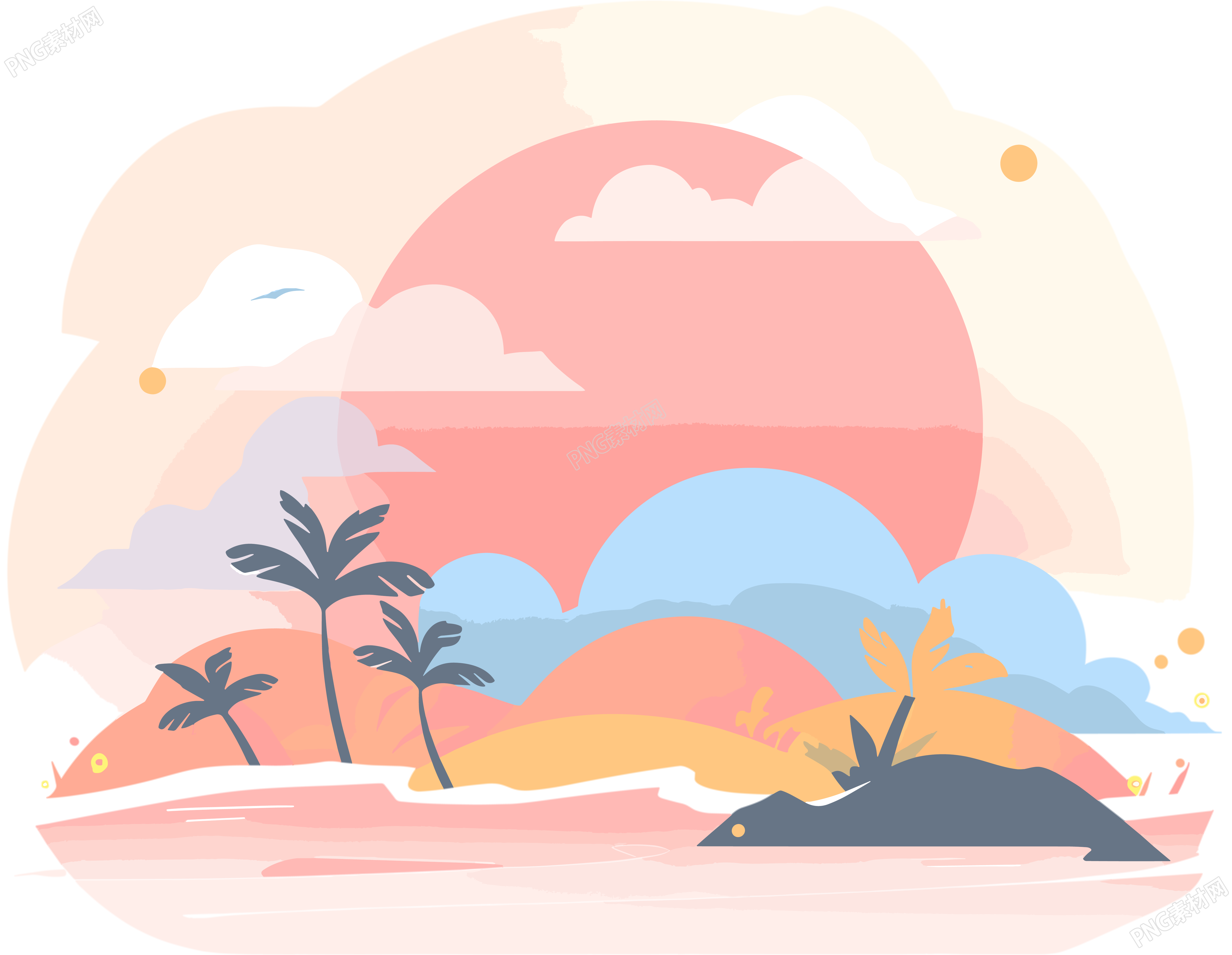 旅游风景极简设计插图