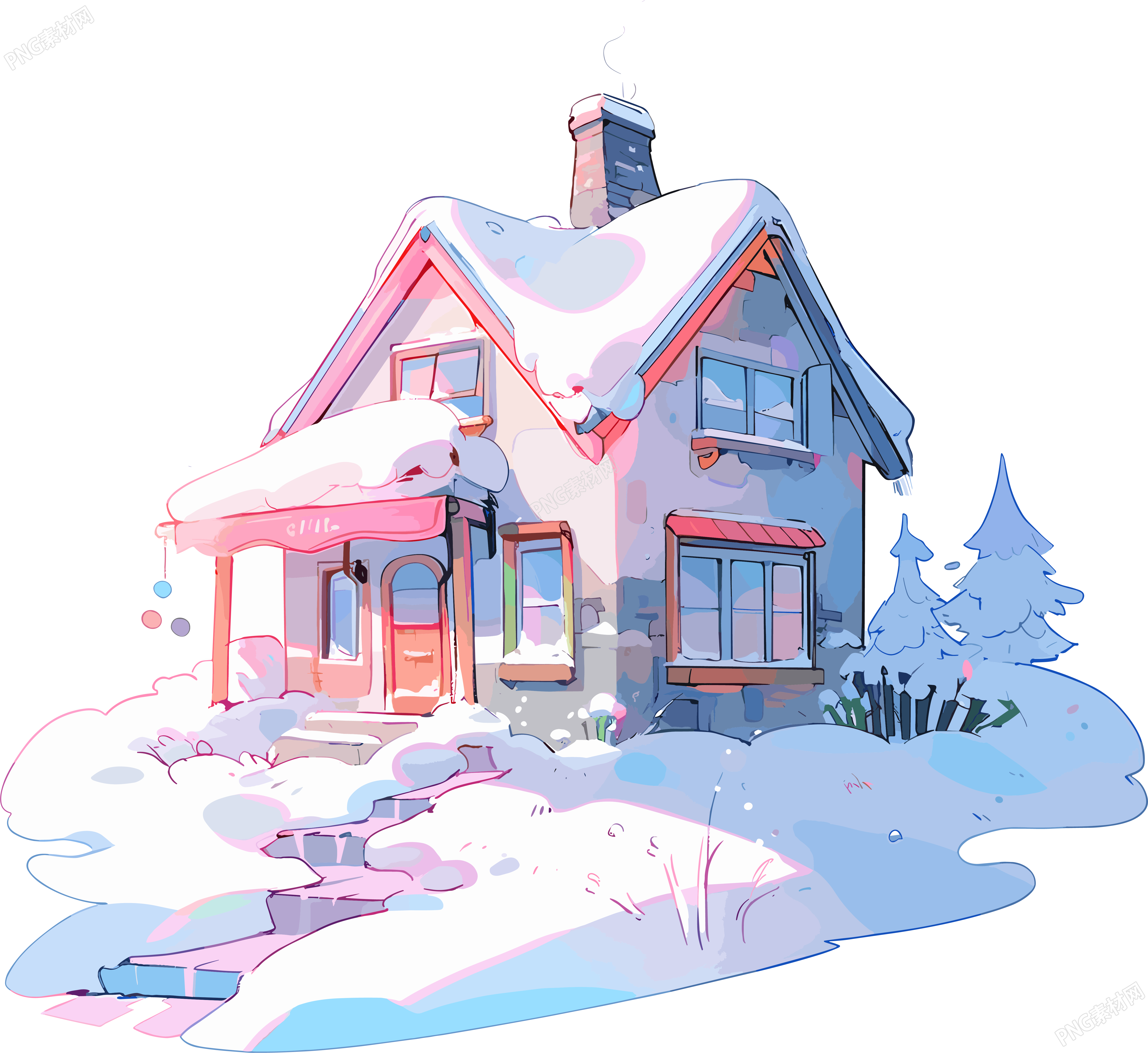 雪地小屋商用图形素材