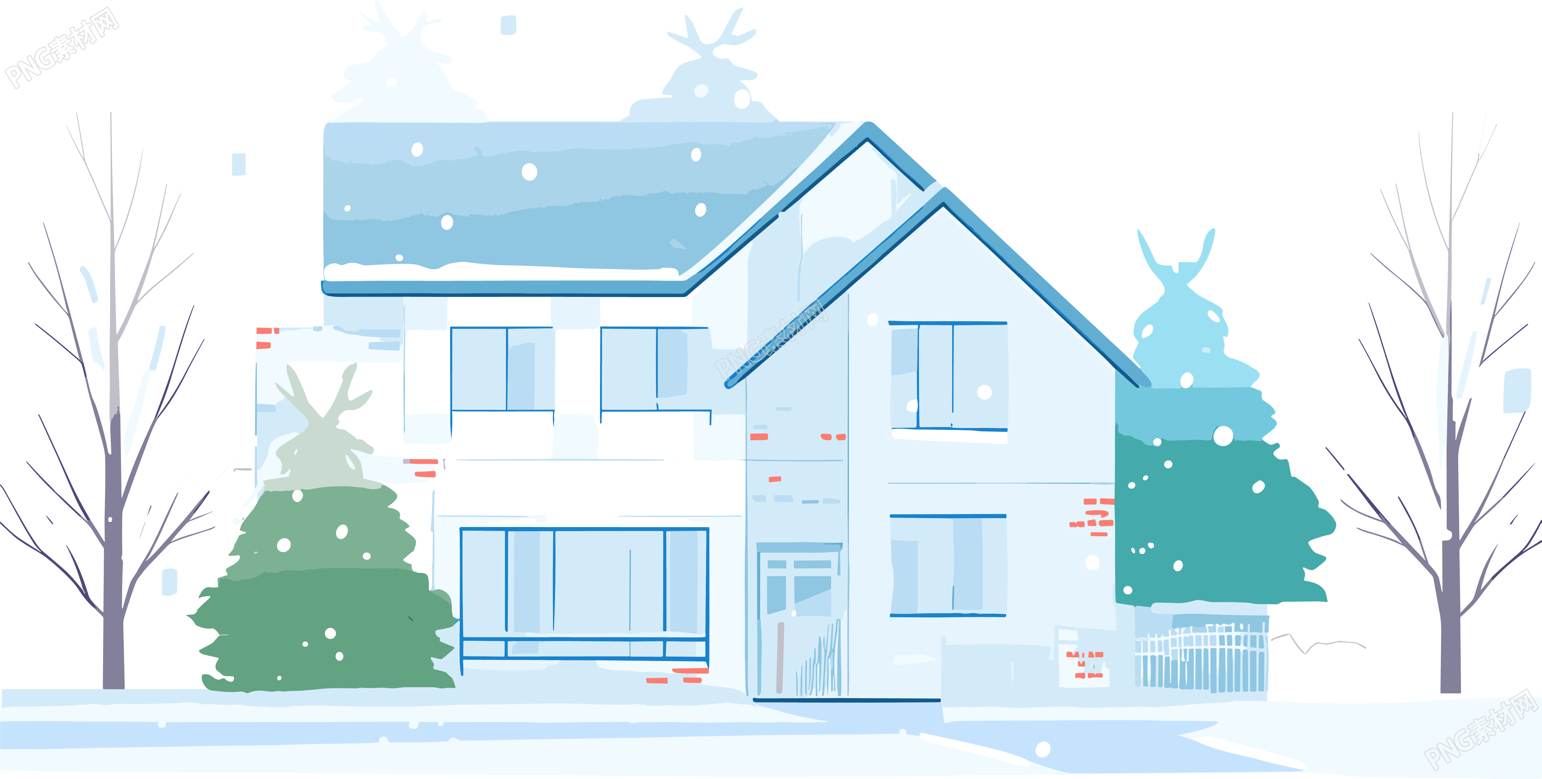 雪地小屋高清圖形素材