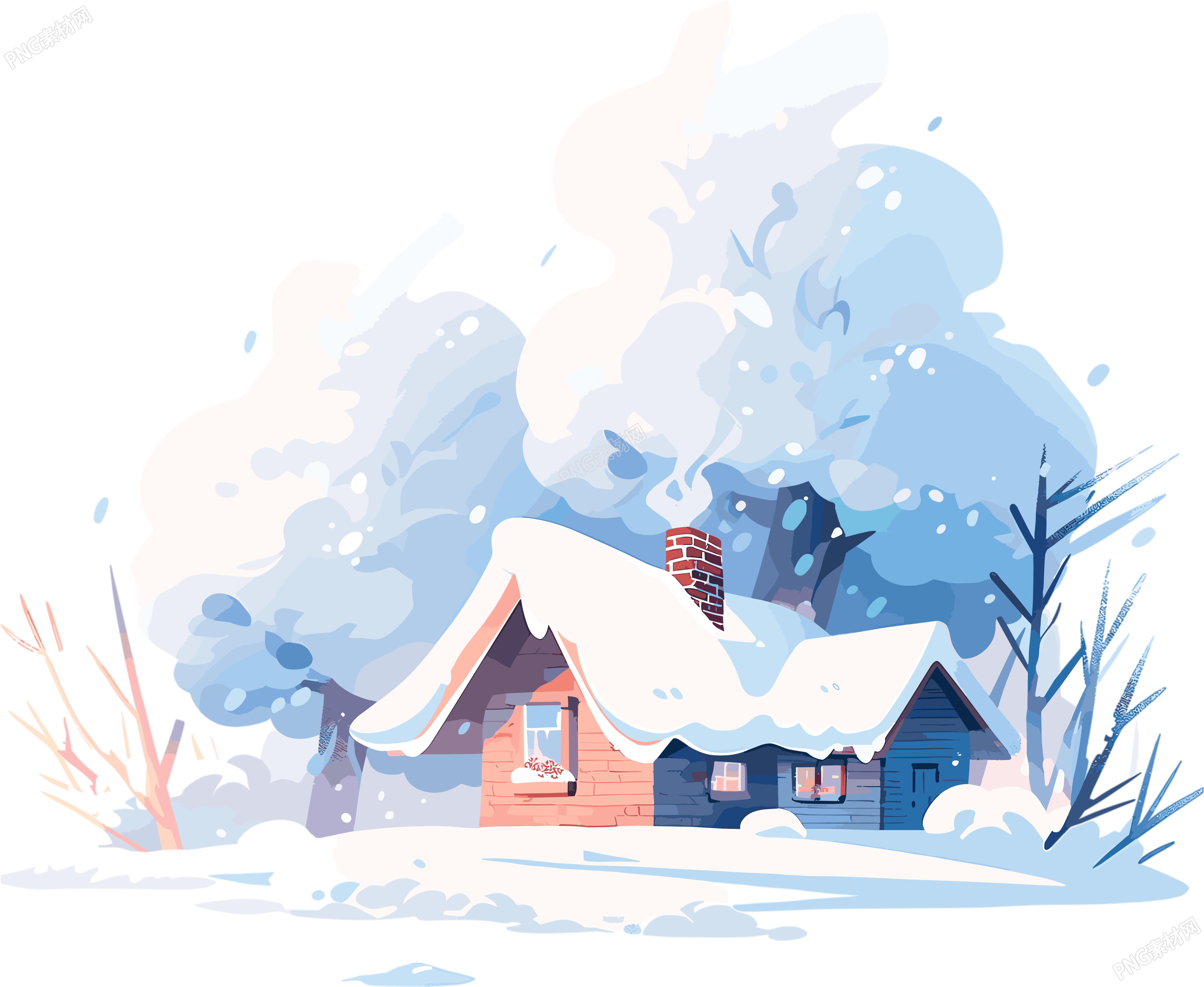 雪地小屋创意设计元素