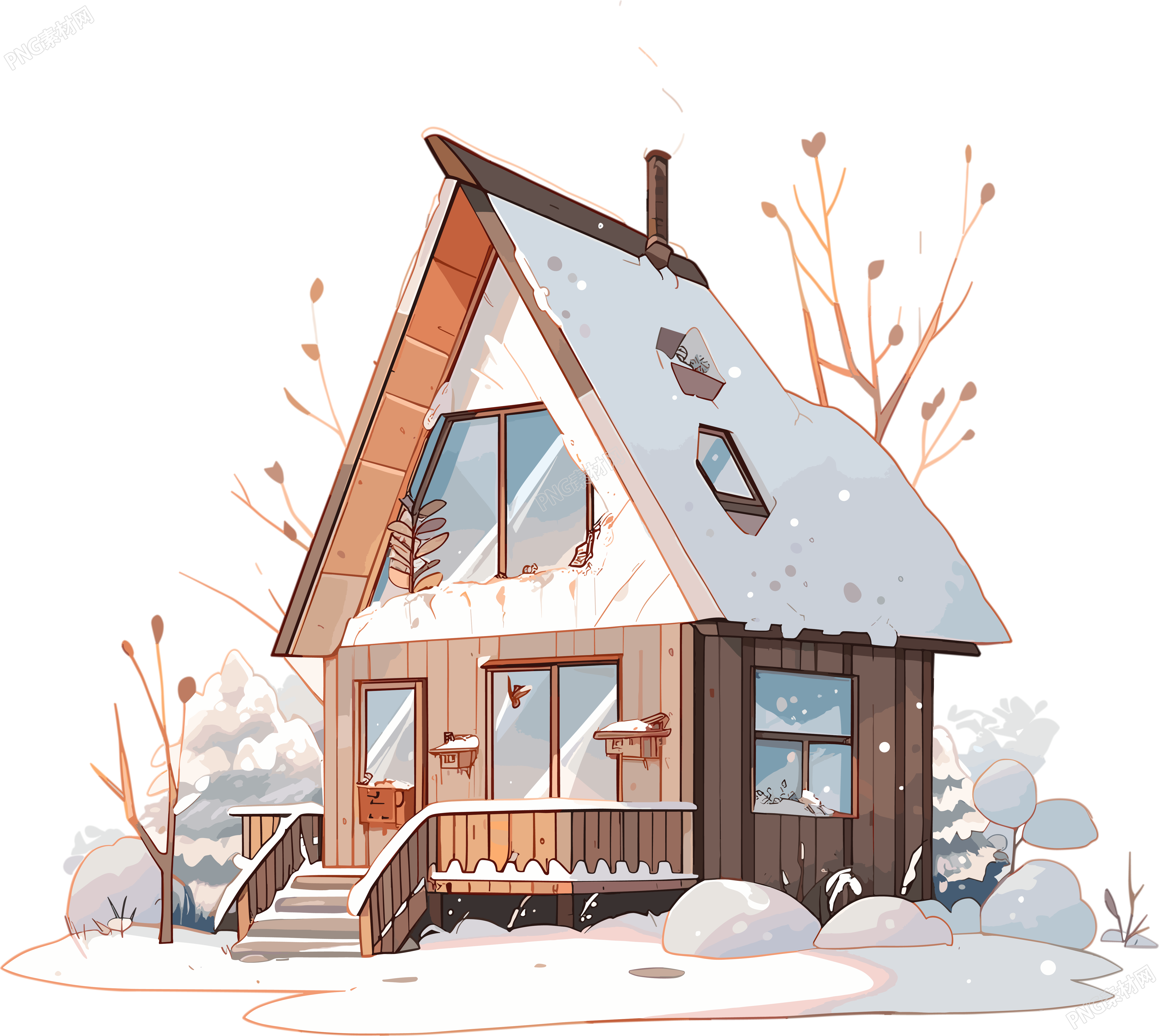 雪地小屋商业设计素材