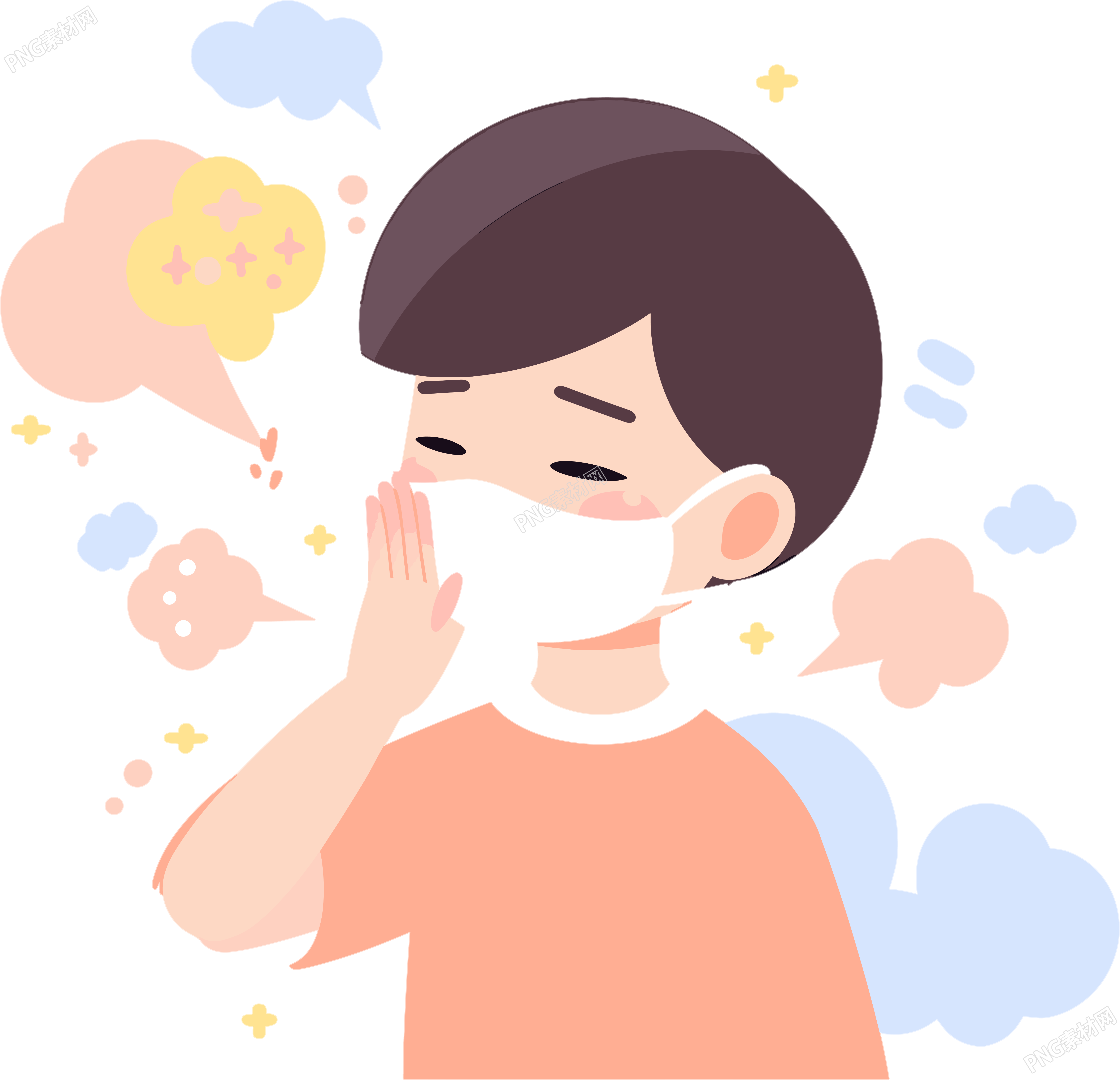 生病男孩高清图形素材