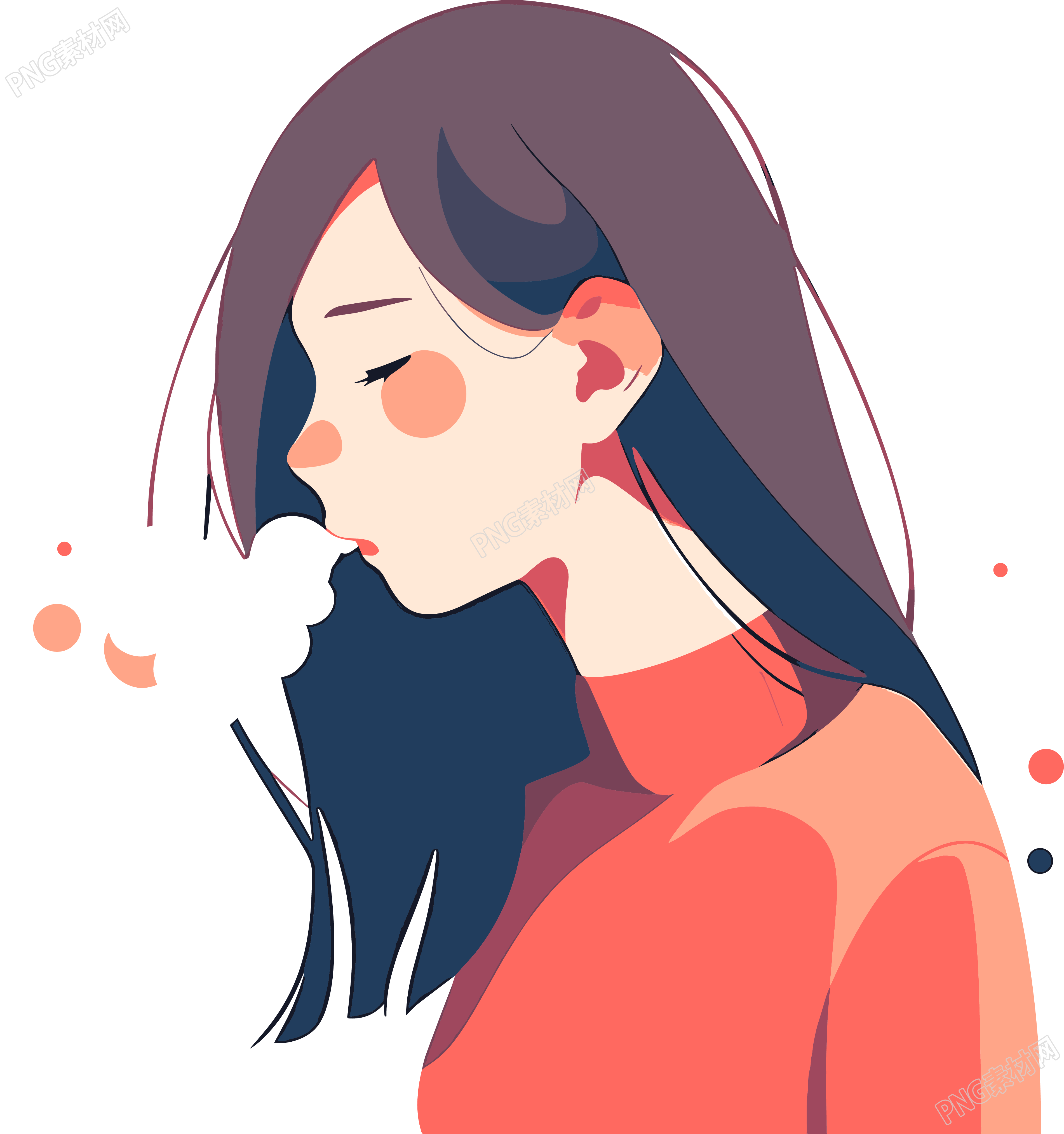 生病女孩咳嗽高清插图