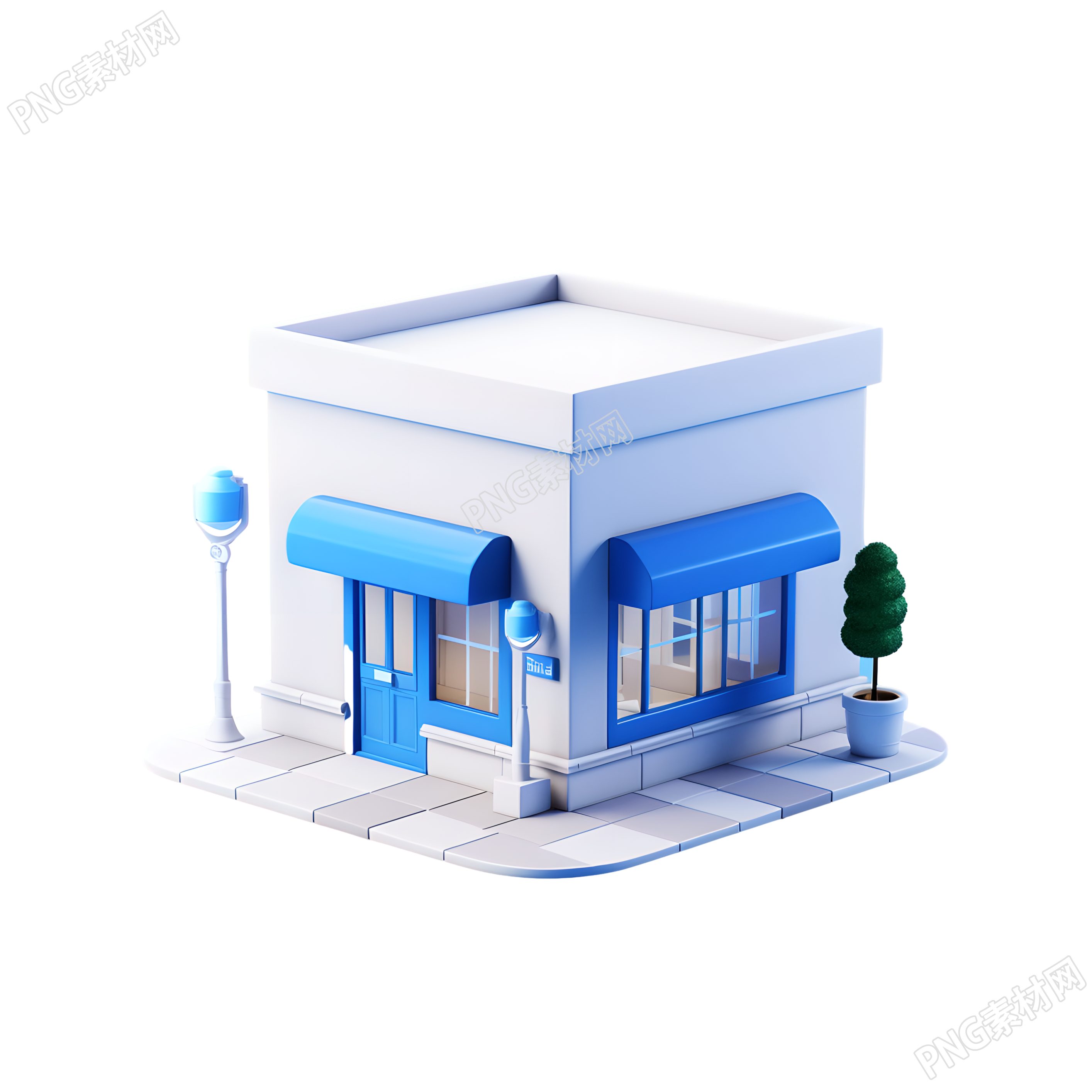 3D购物小店创意设计插图