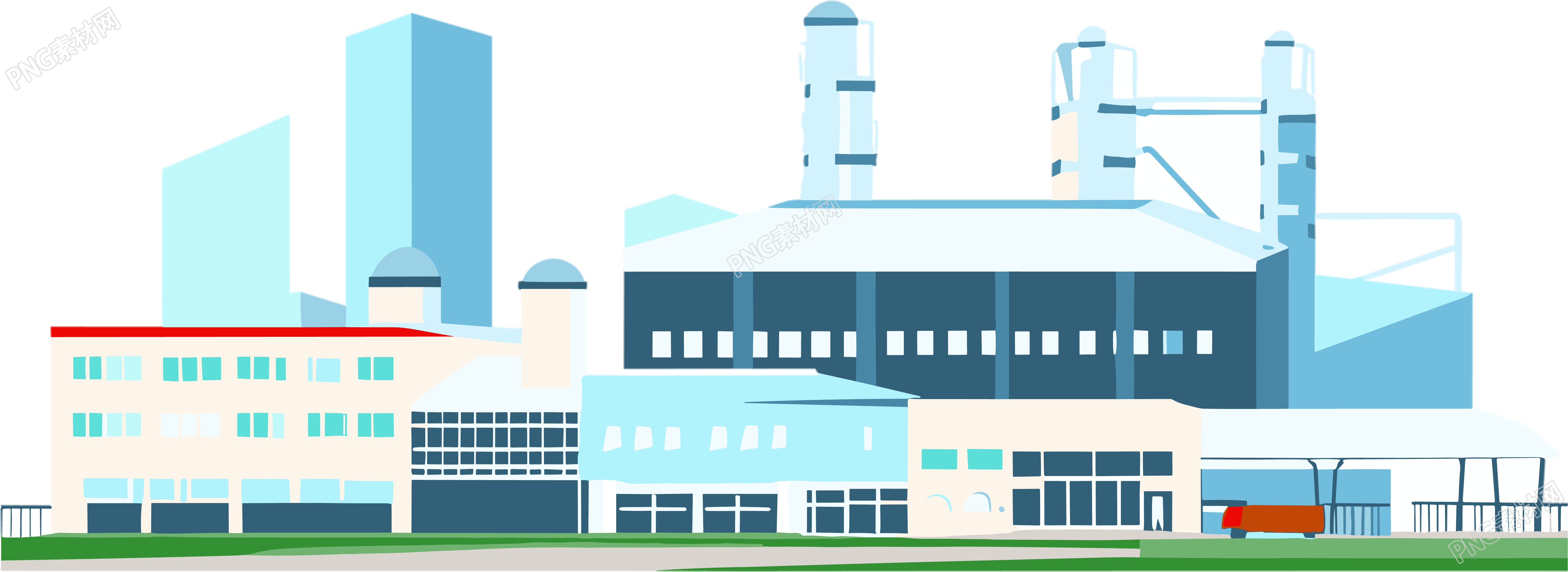 工业园区建筑元素插画