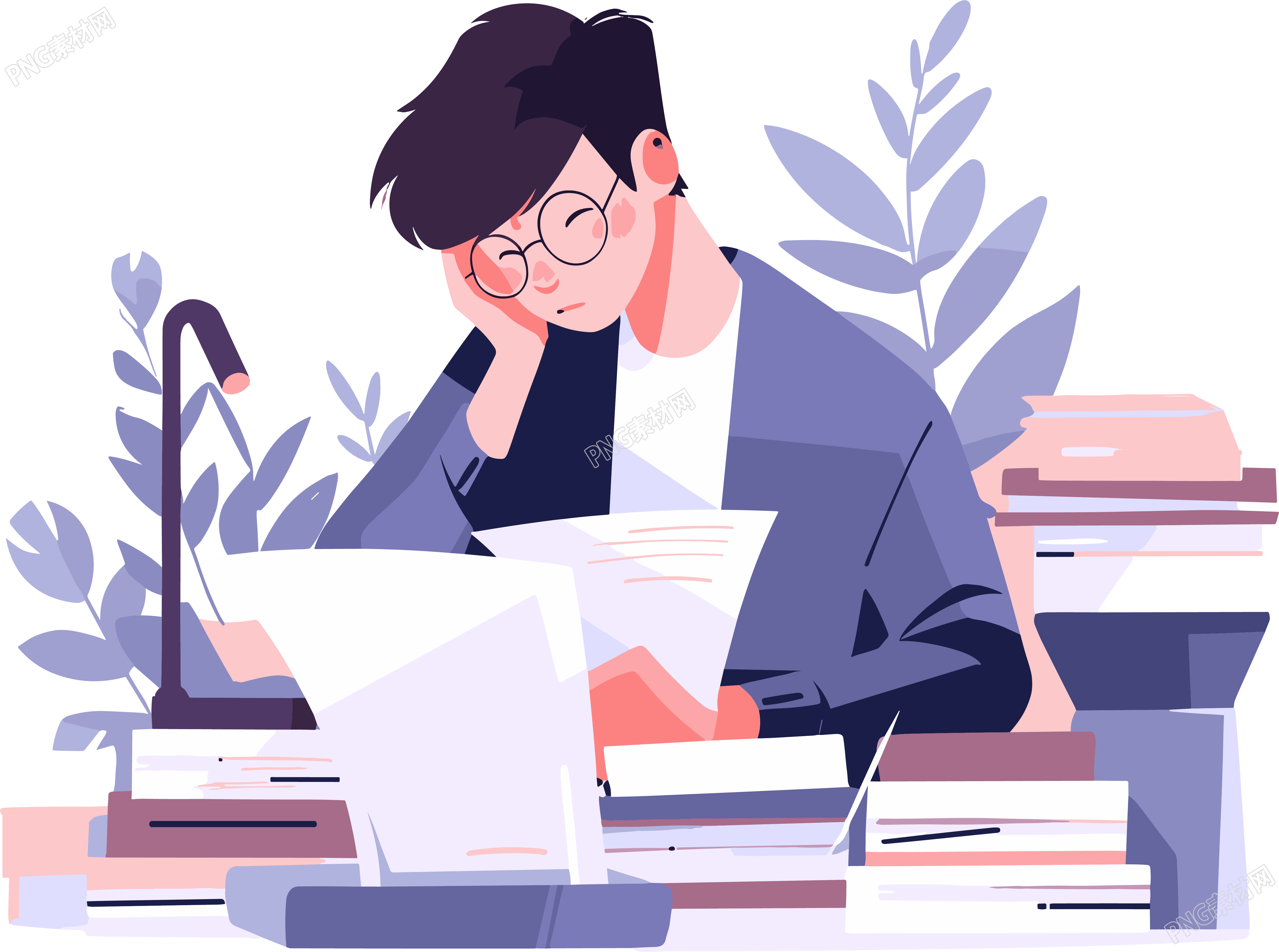 学生学习创意PNG图形素材