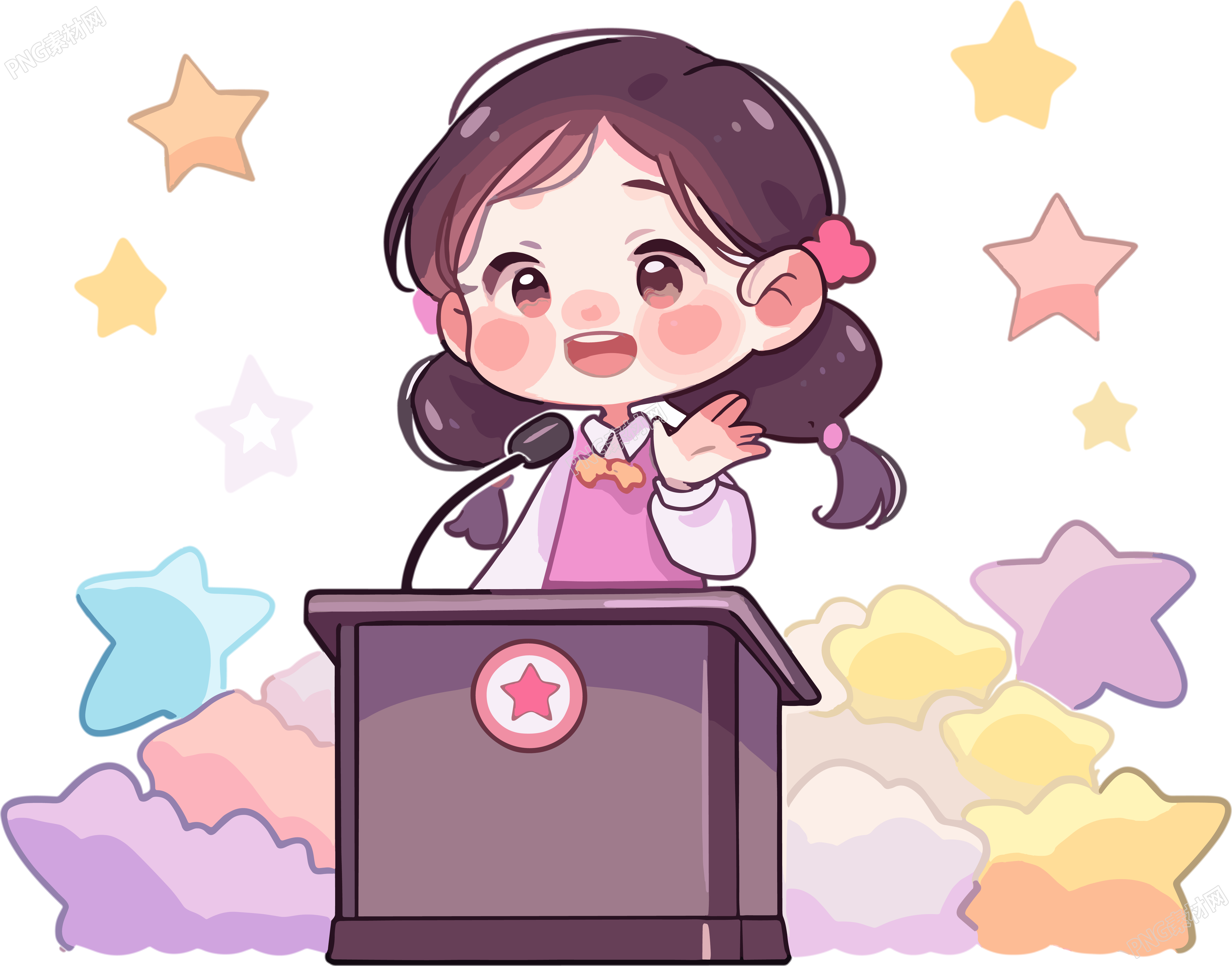 可爱小女孩演讲现场可商用素材
