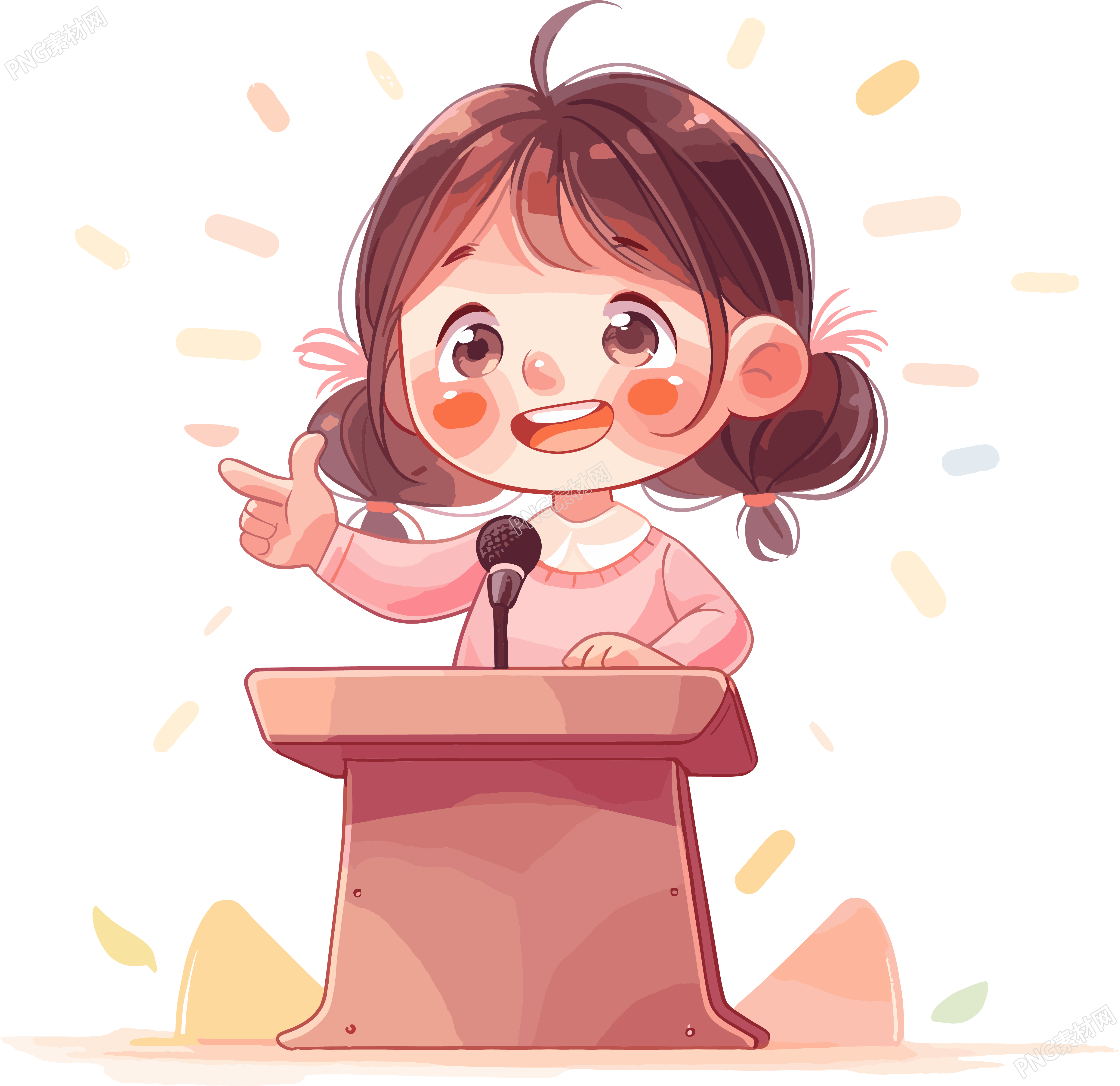 可爱小女孩演讲高清图形素材