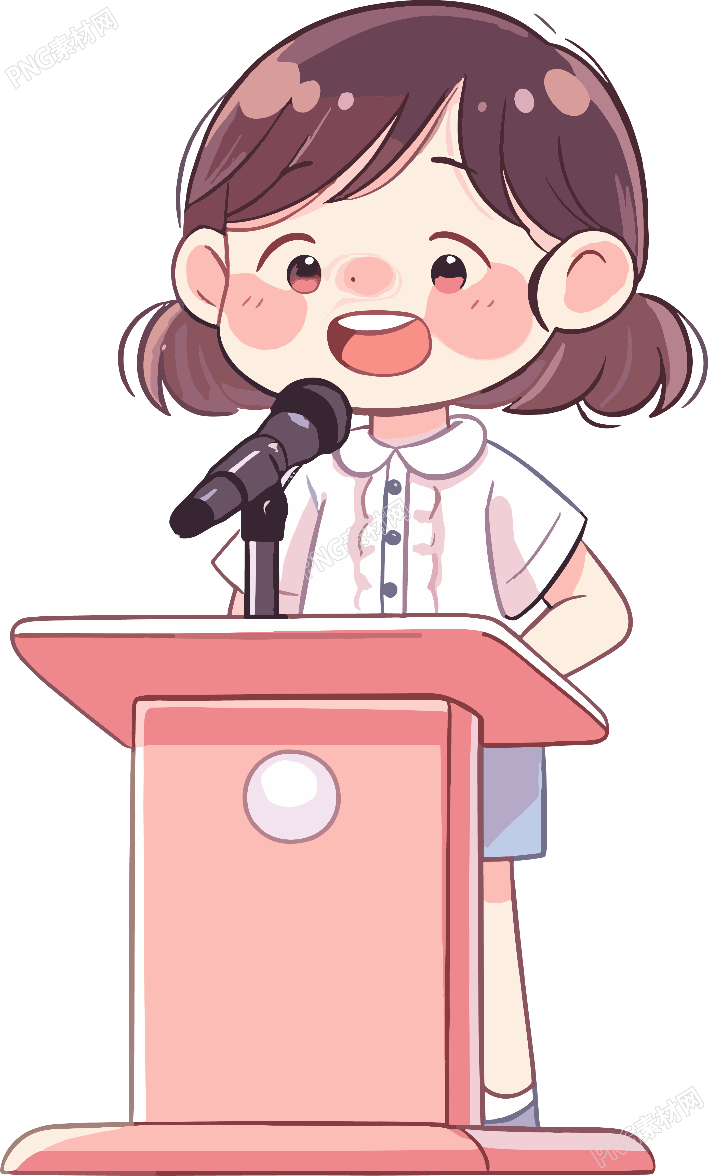 可爱小女孩演讲创意设计元素