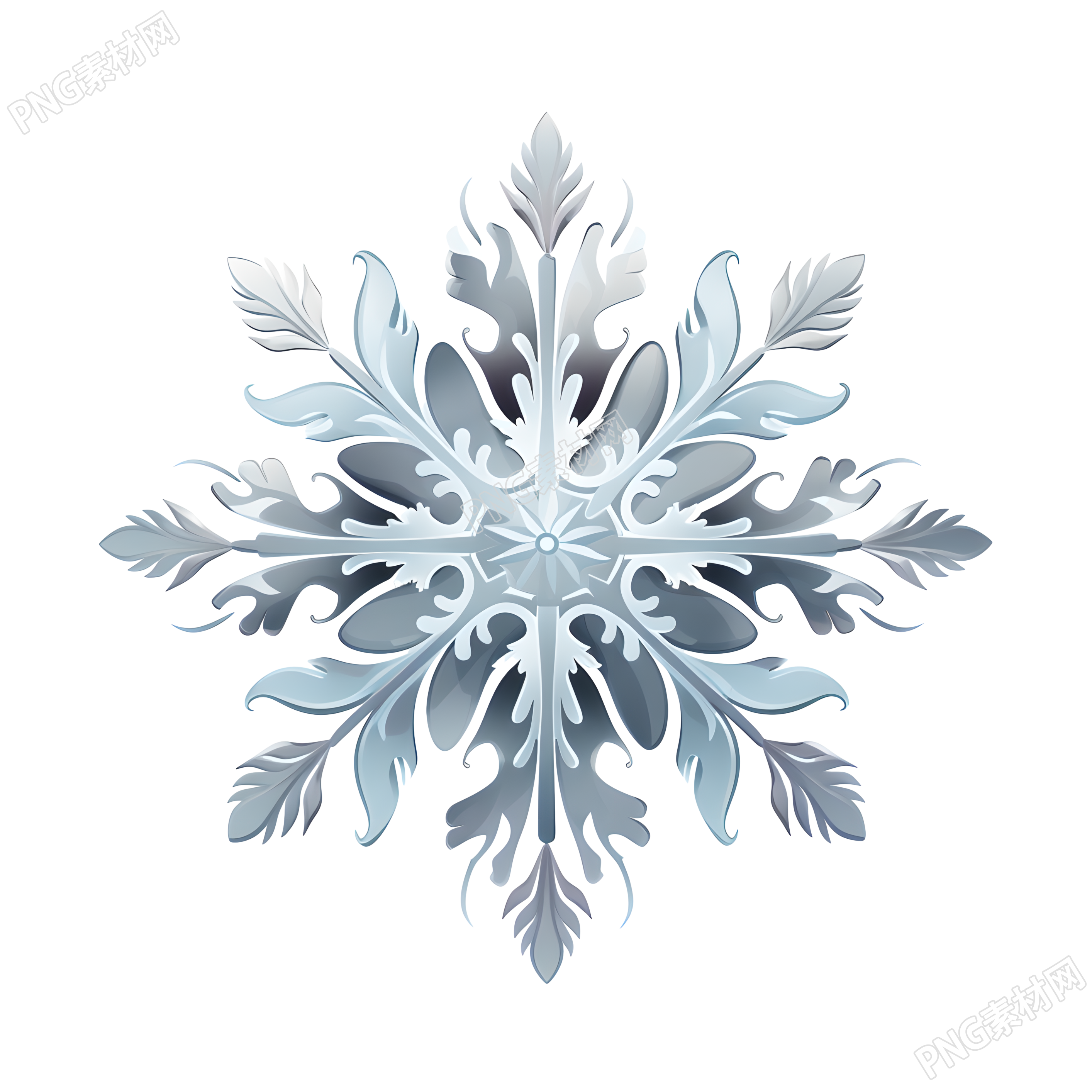 雪花柔和灰色调插画设计