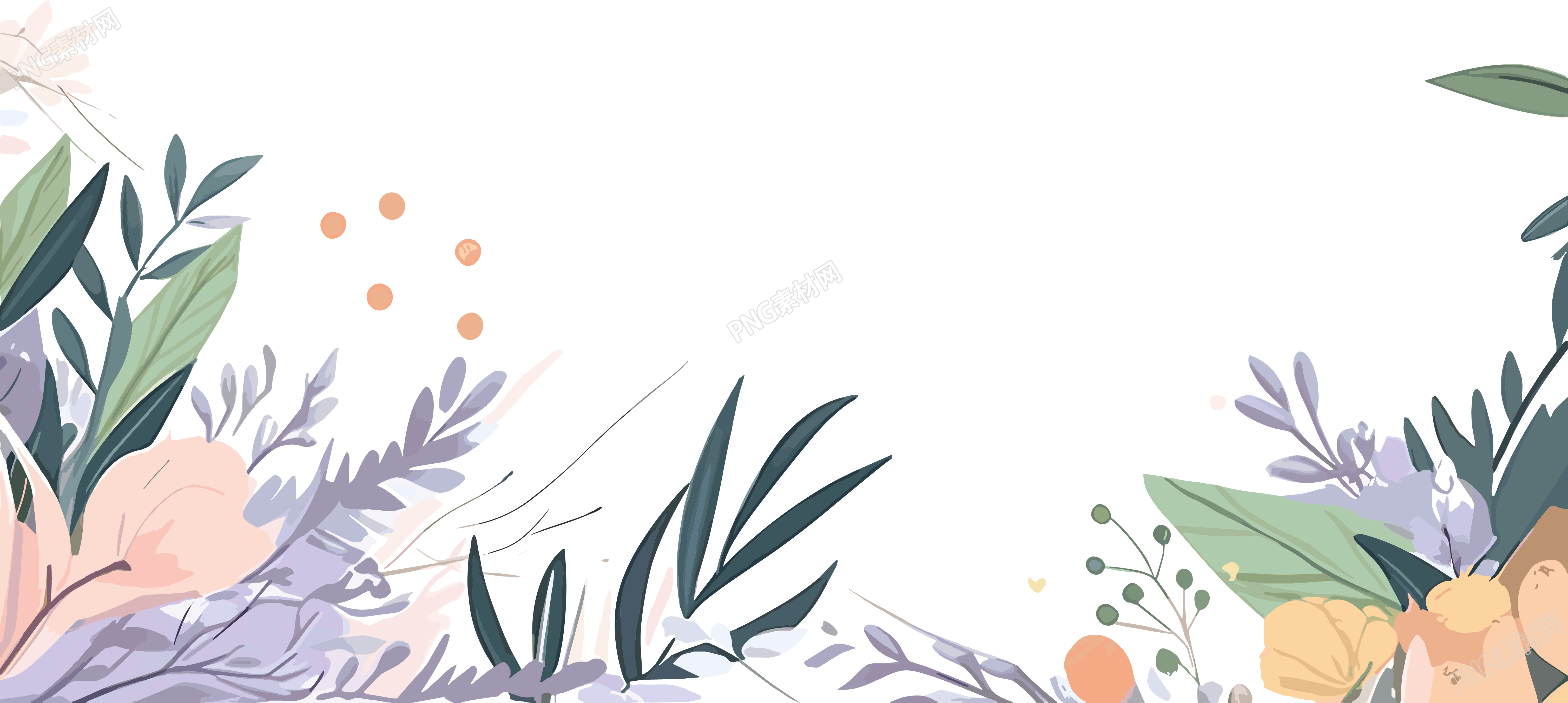 植物花边透明背景高清图形素材