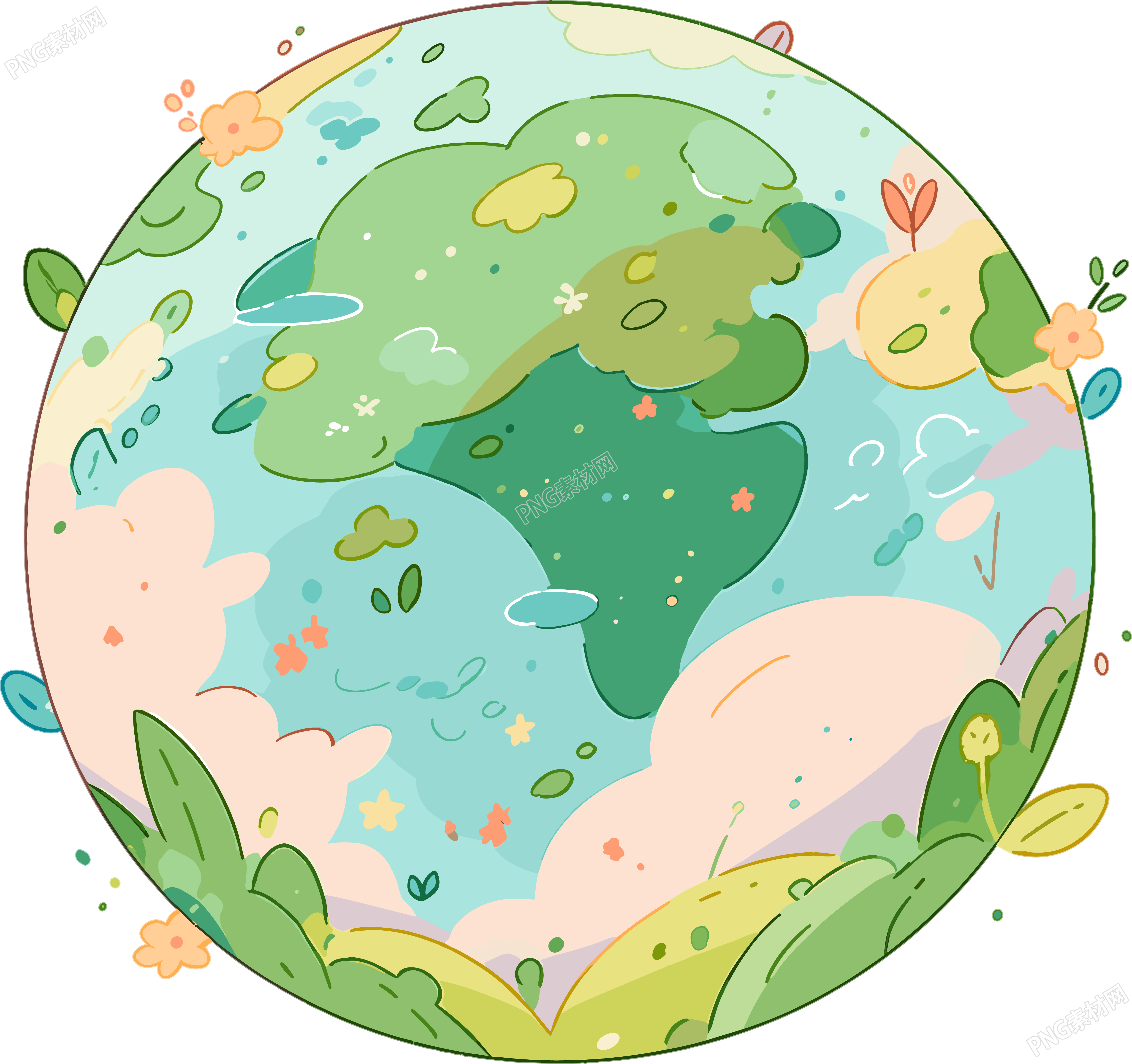 绿色地球环保插画