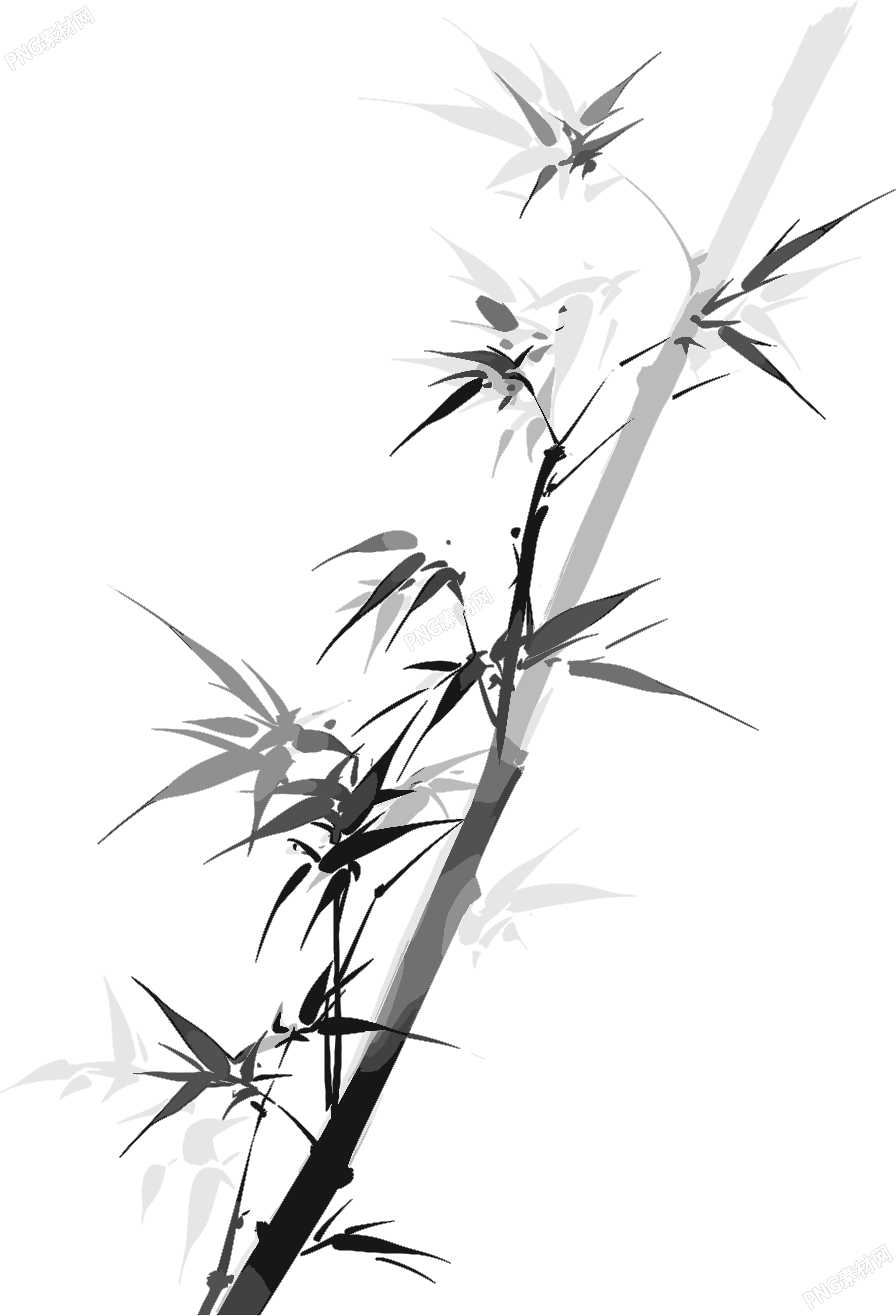 水墨竹子高清创意设计插画