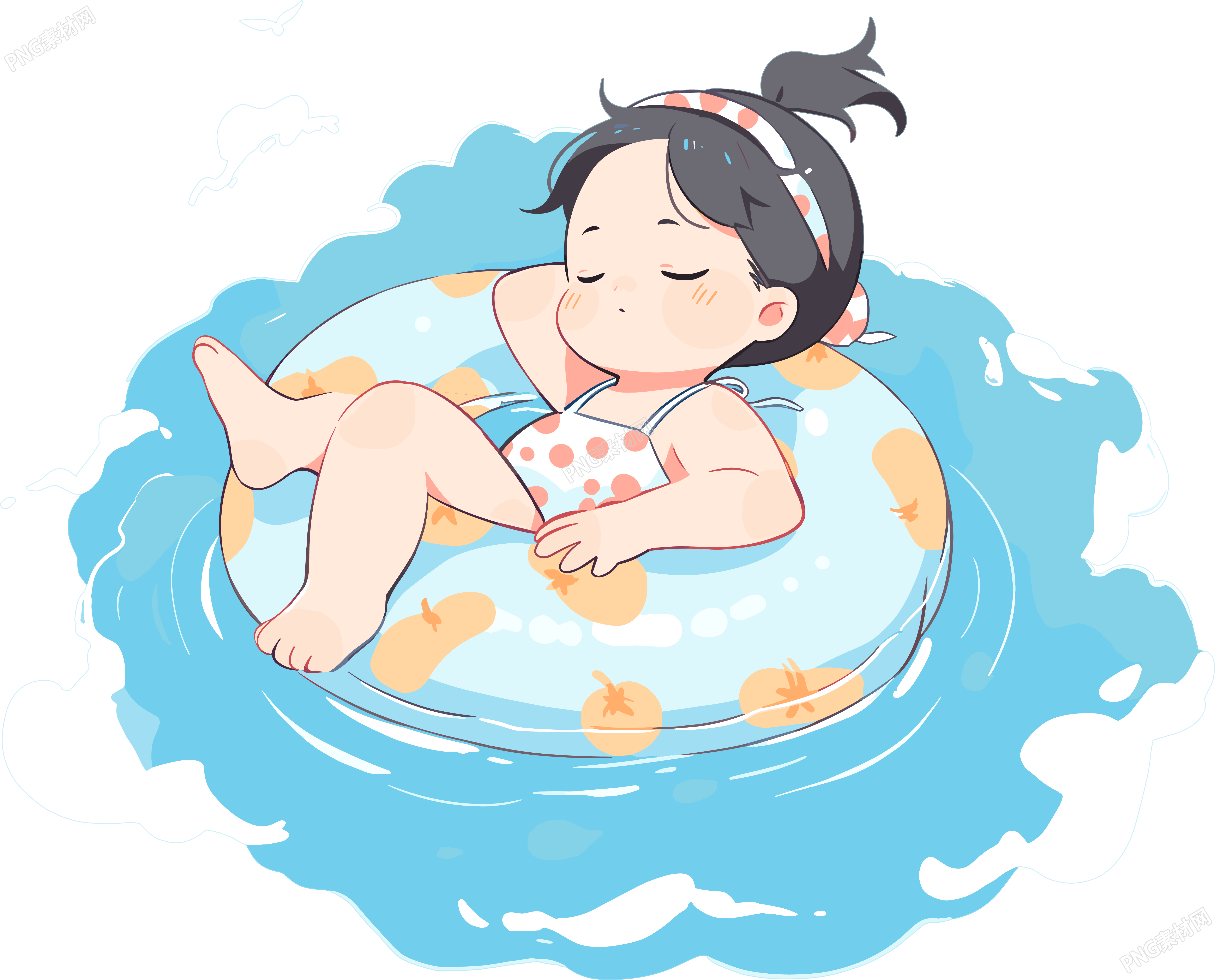 游泳女孩透明背景高清图形素材