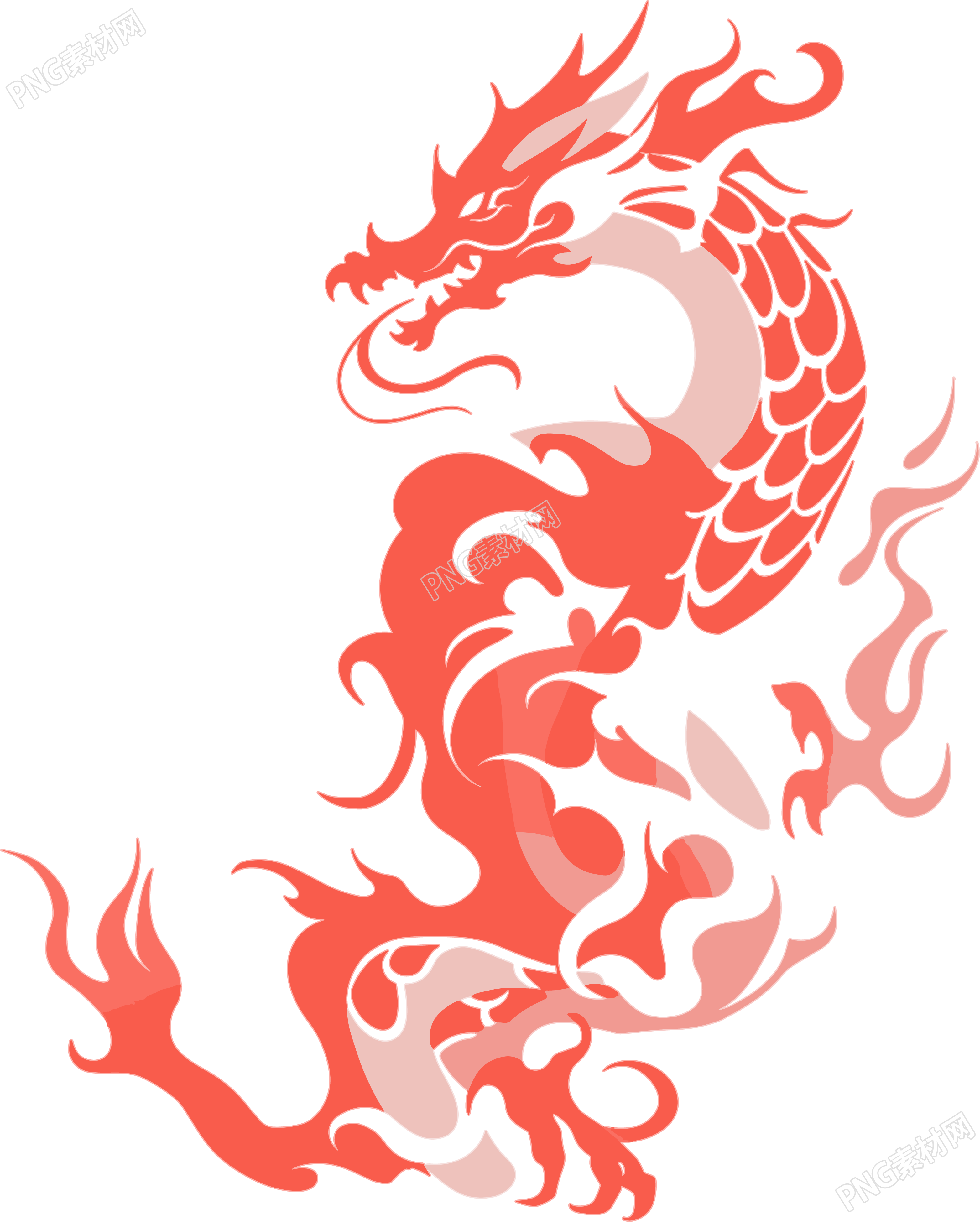 中国龙的剪影高清图形素材