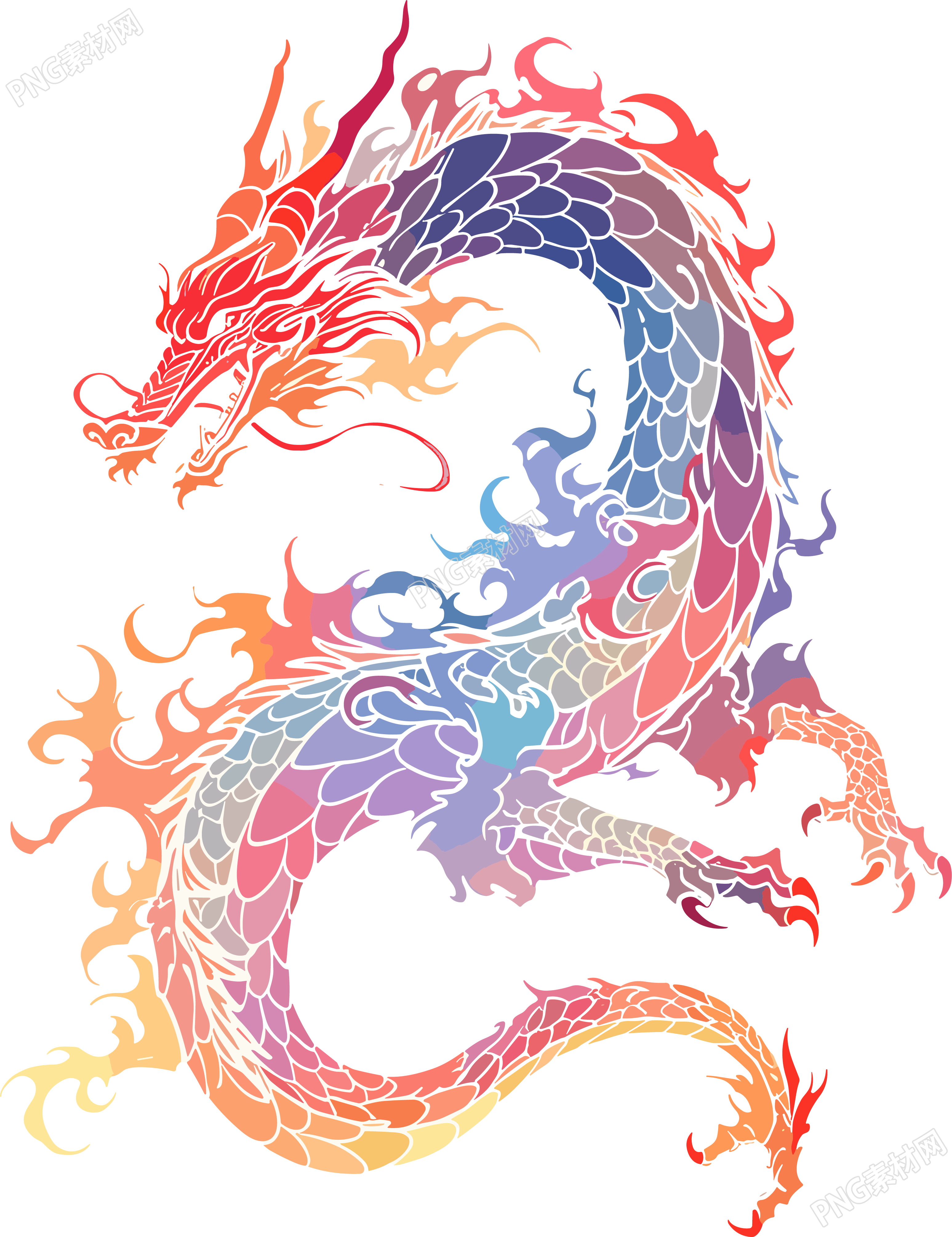 中国龙透明背景插图