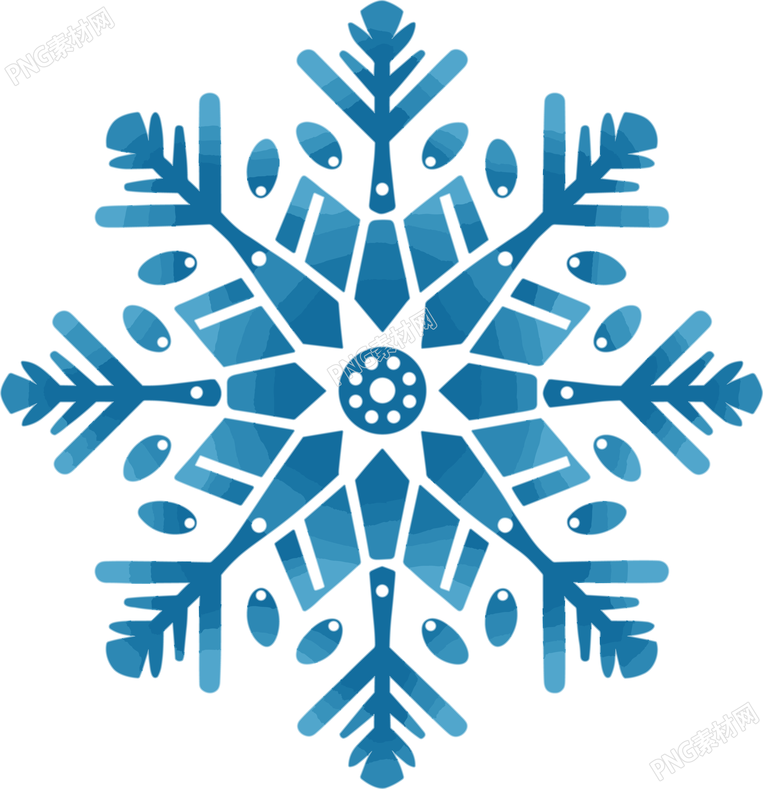 蓝色雪花PNG素材