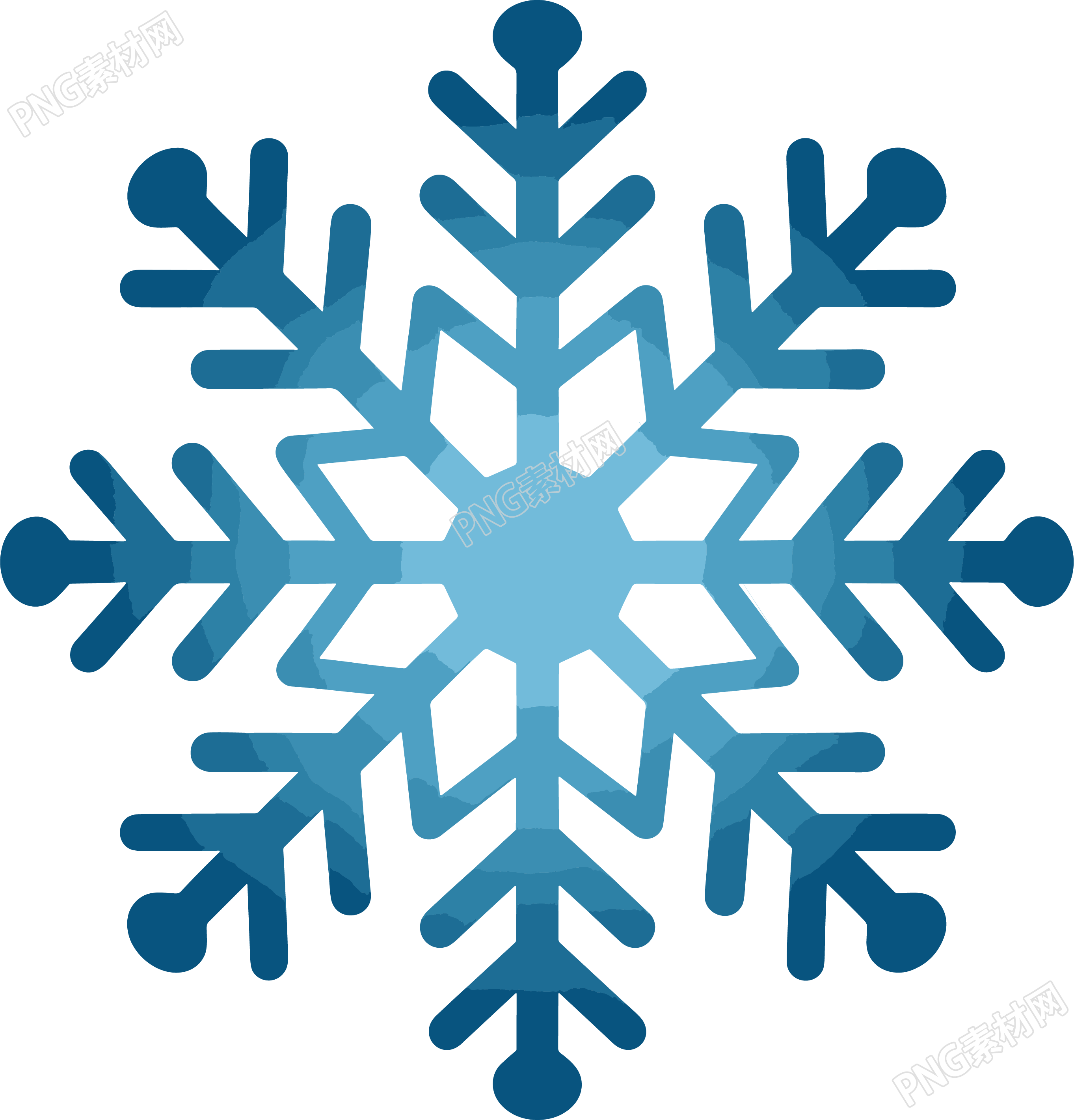 蓝色雪花可商用插图