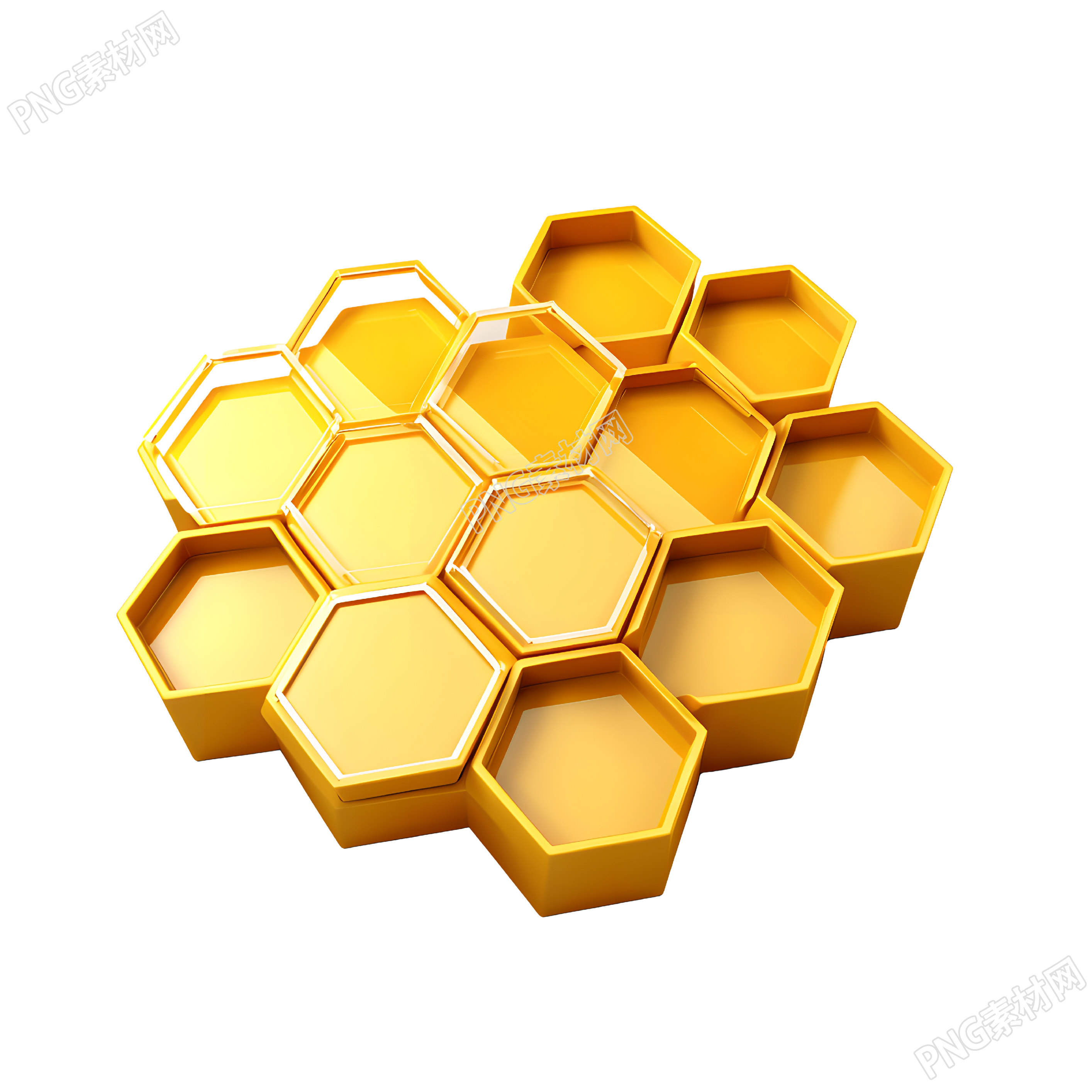 3D蜂巢图形设计元素