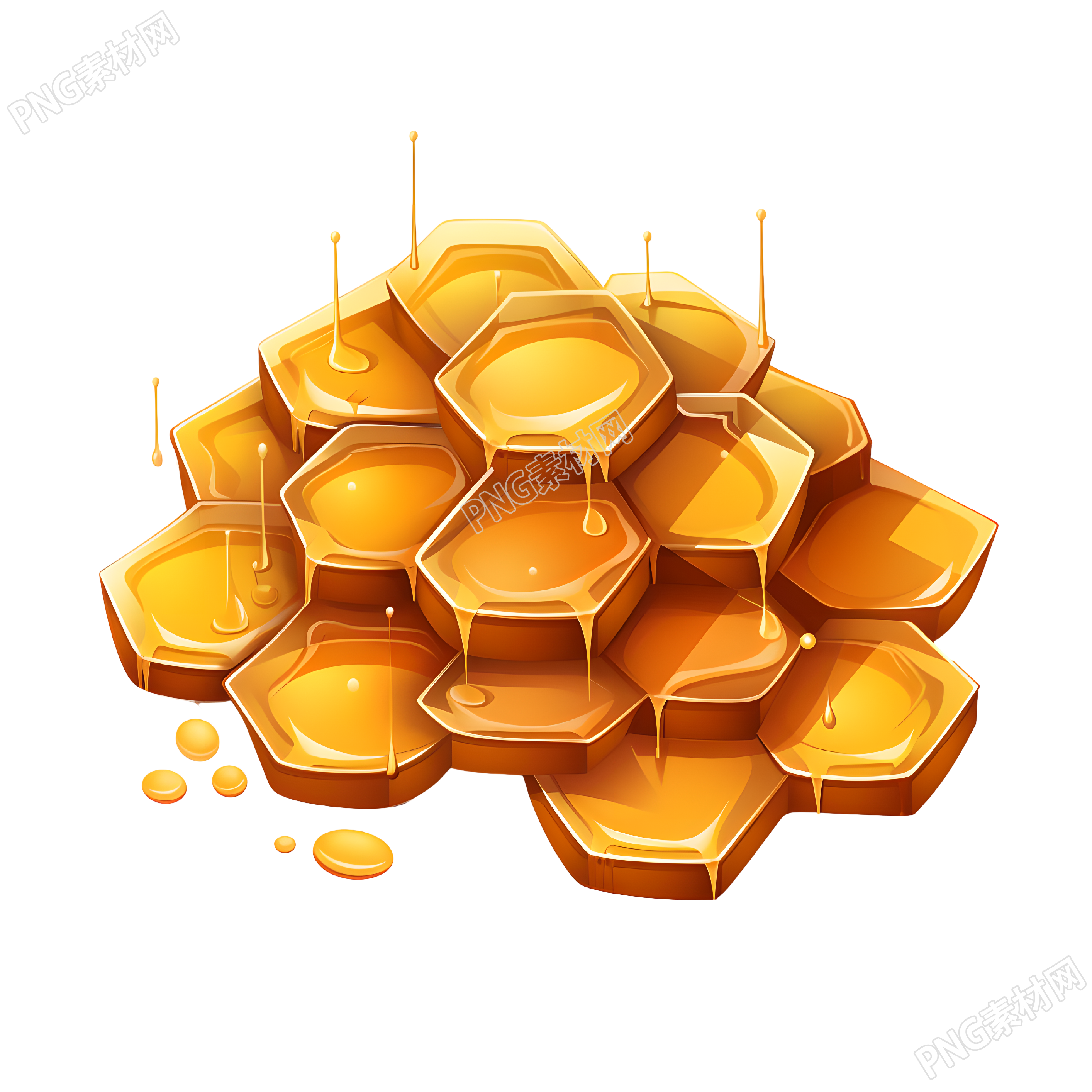 3D蜂巢图案插画