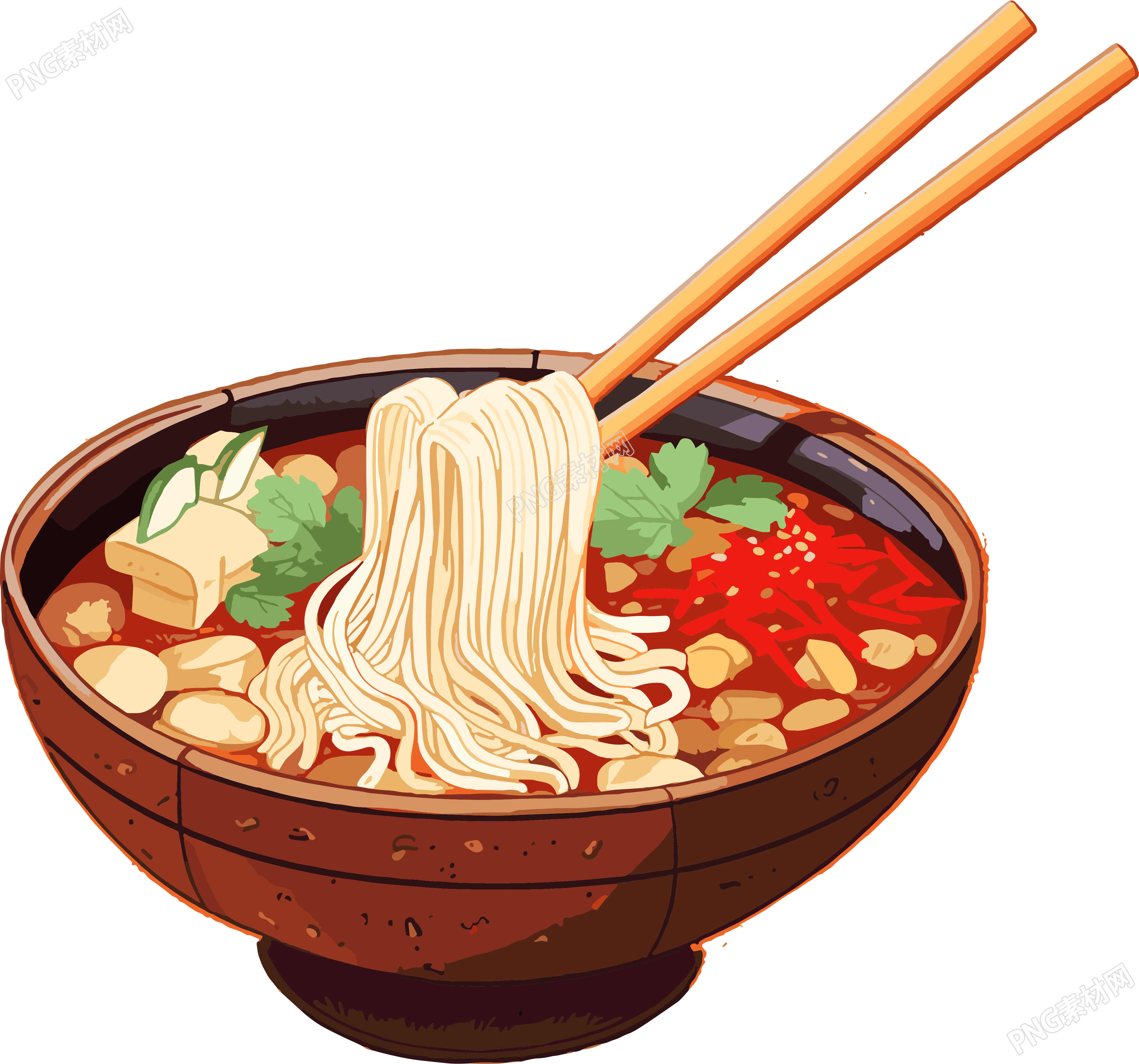 螺蛳粉透明背景插画素材