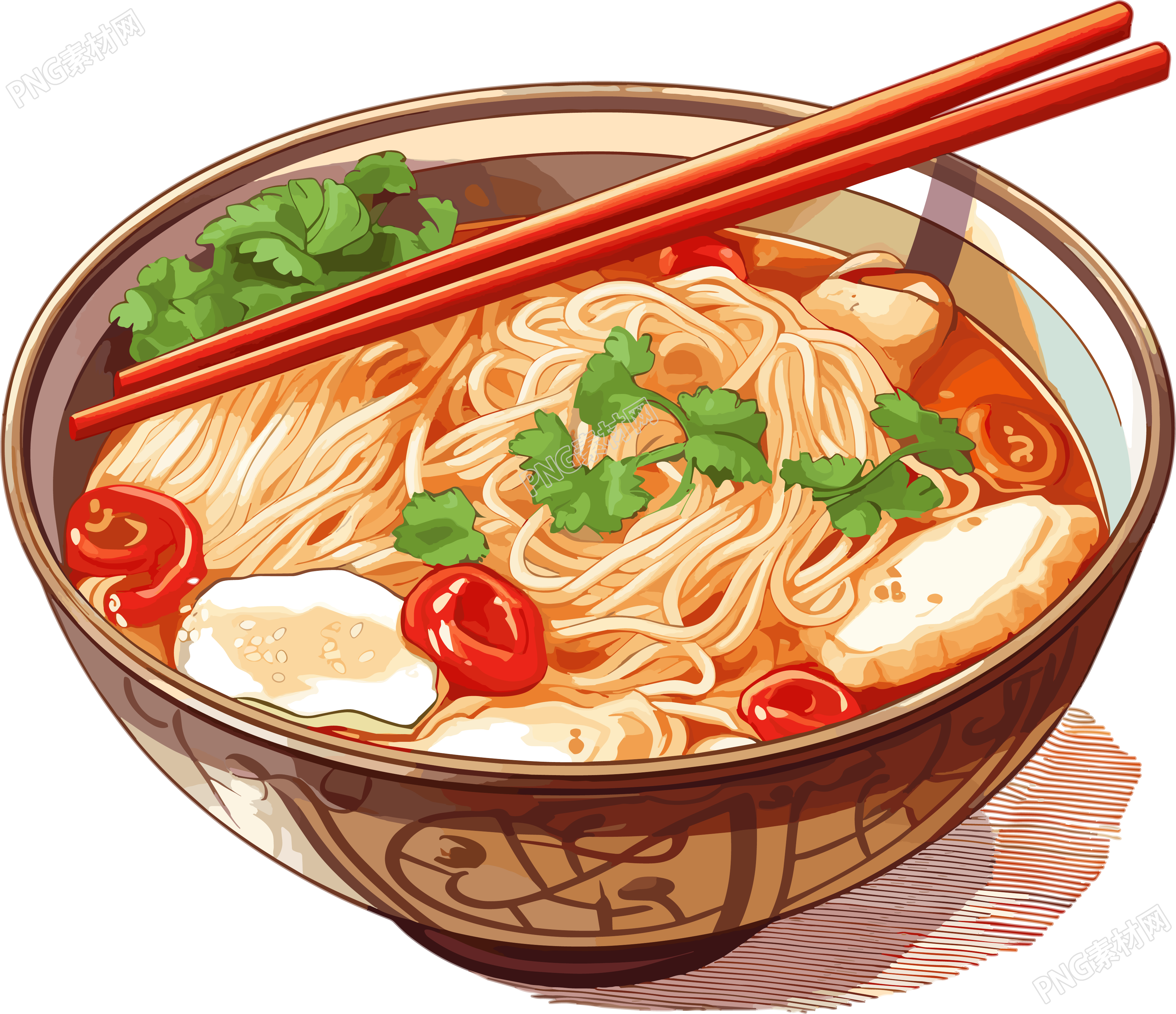 螺螄粉透明背景插畫
