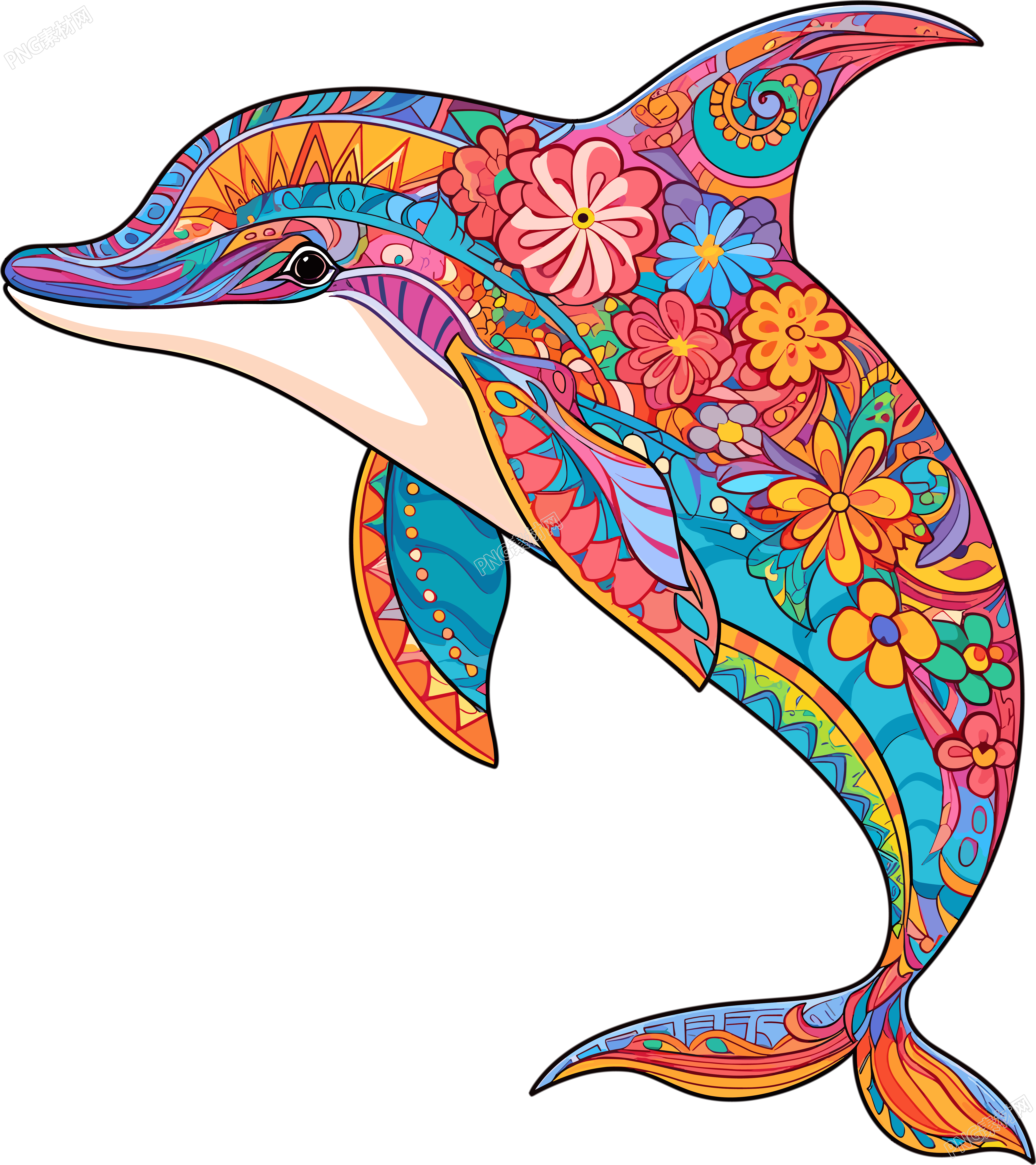 海豚透明背景插画