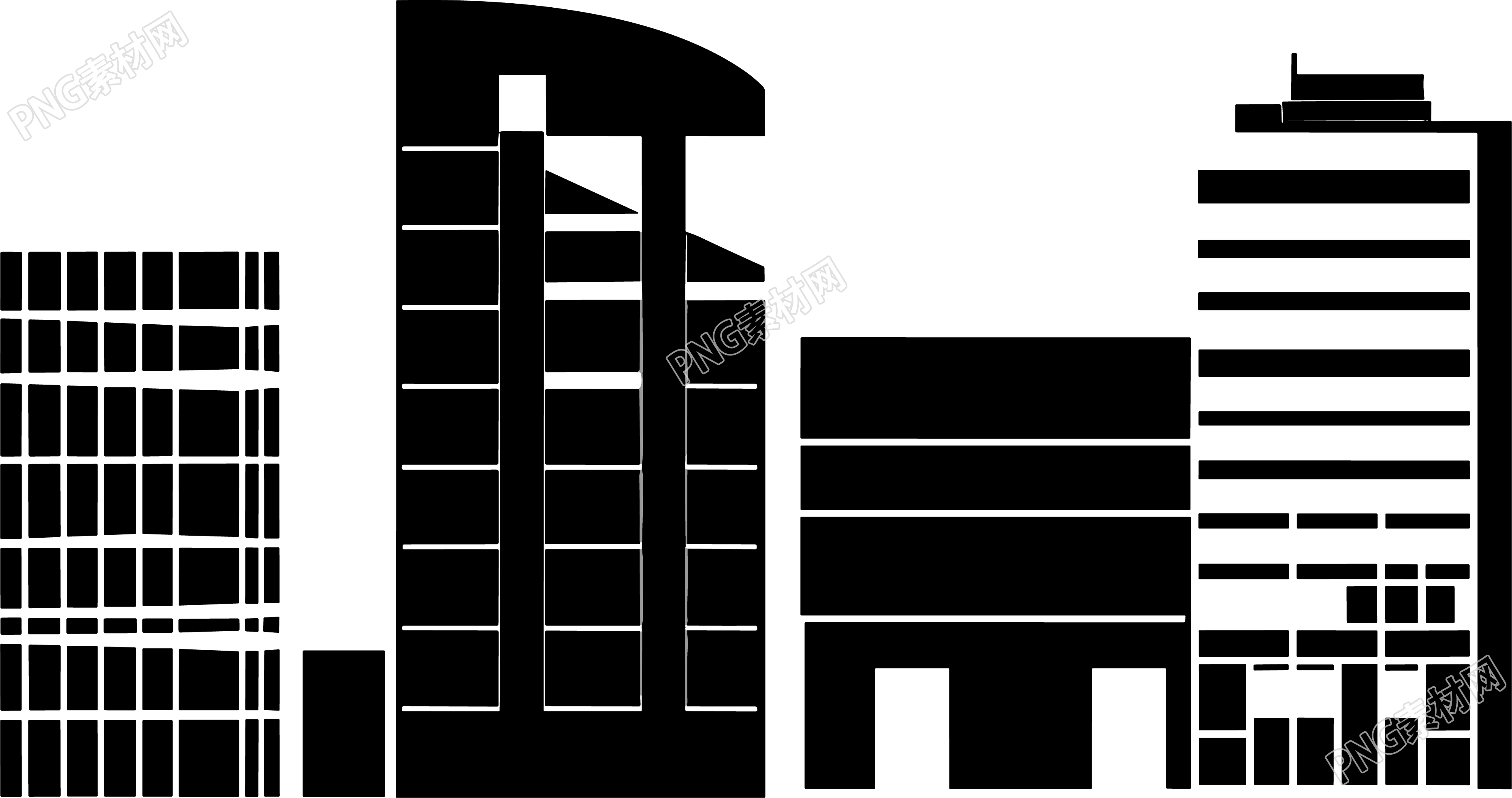 建筑剪影插图