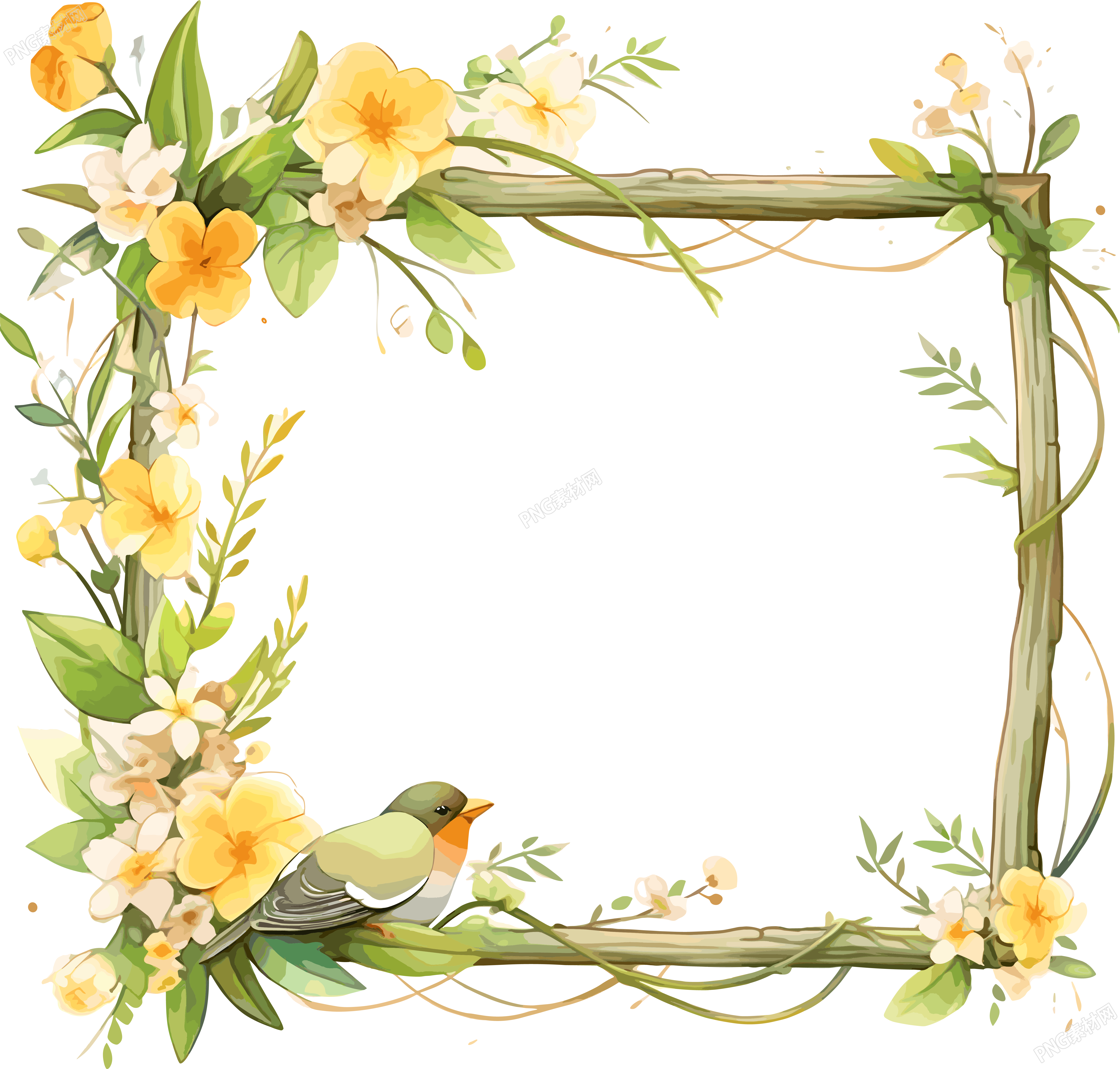 绿色边框插画设计素材