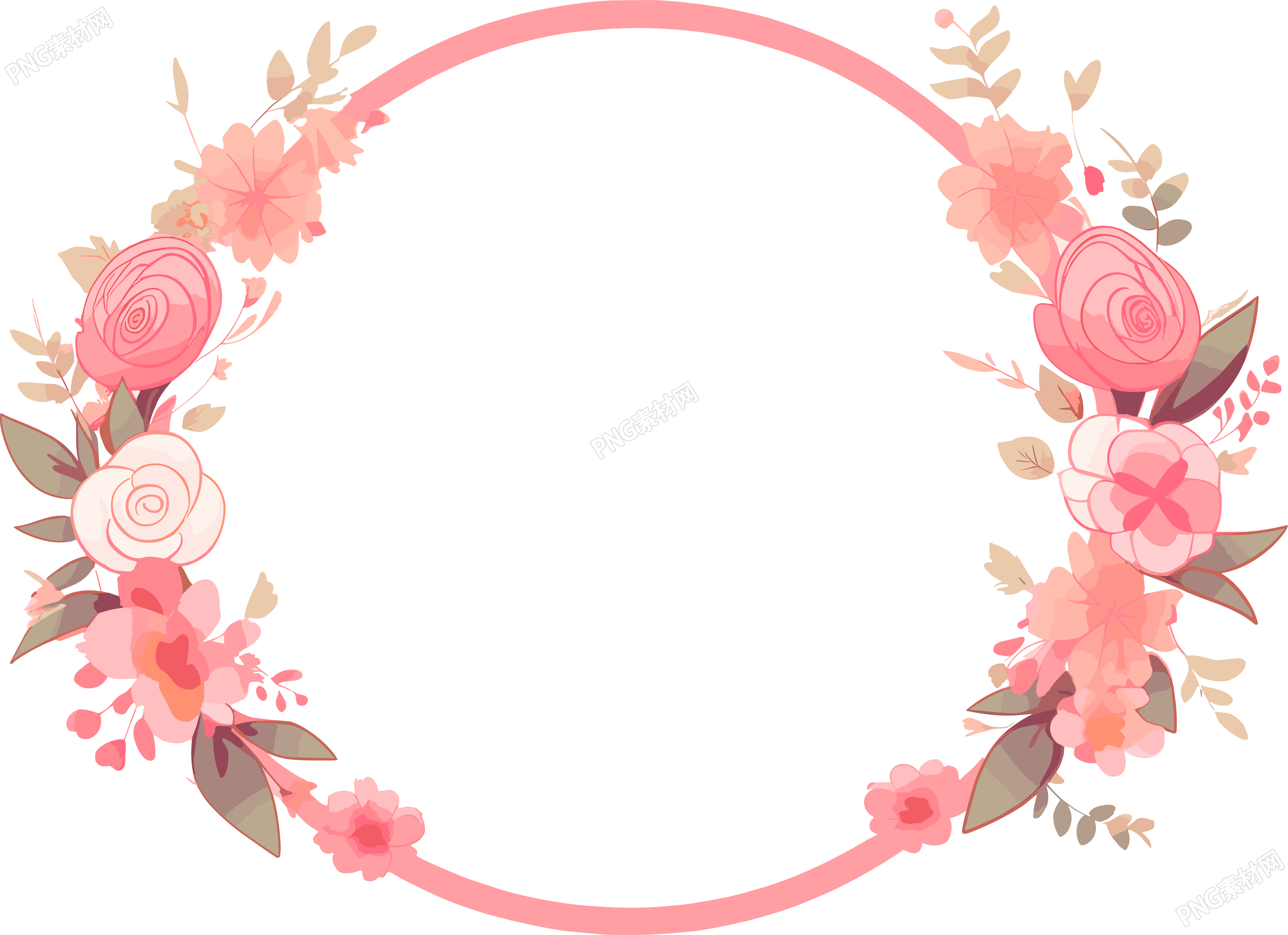 粉色花环高清图形素材