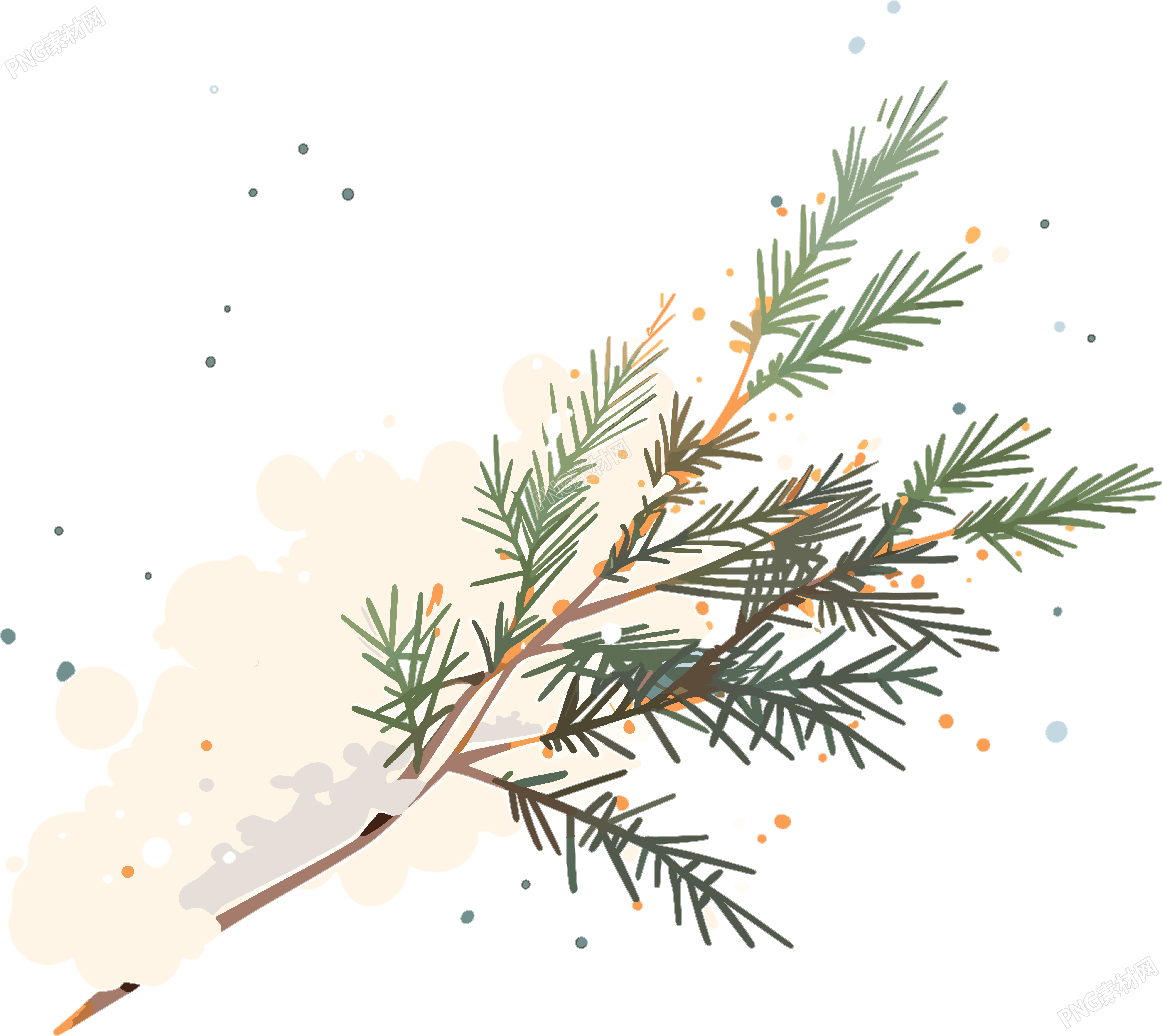 松枝积雪商用素材