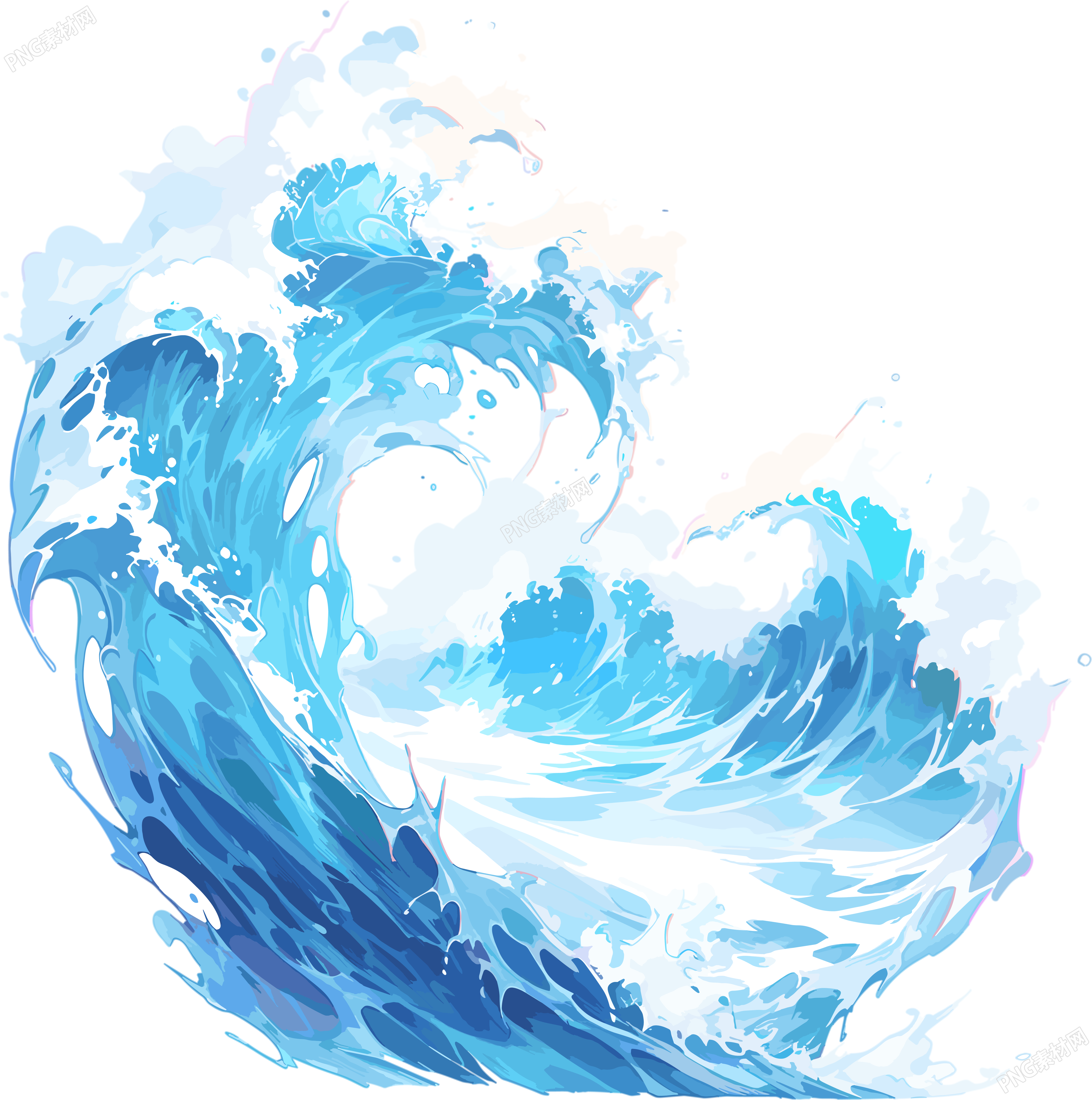 蓝色海浪高清PNG图形素材