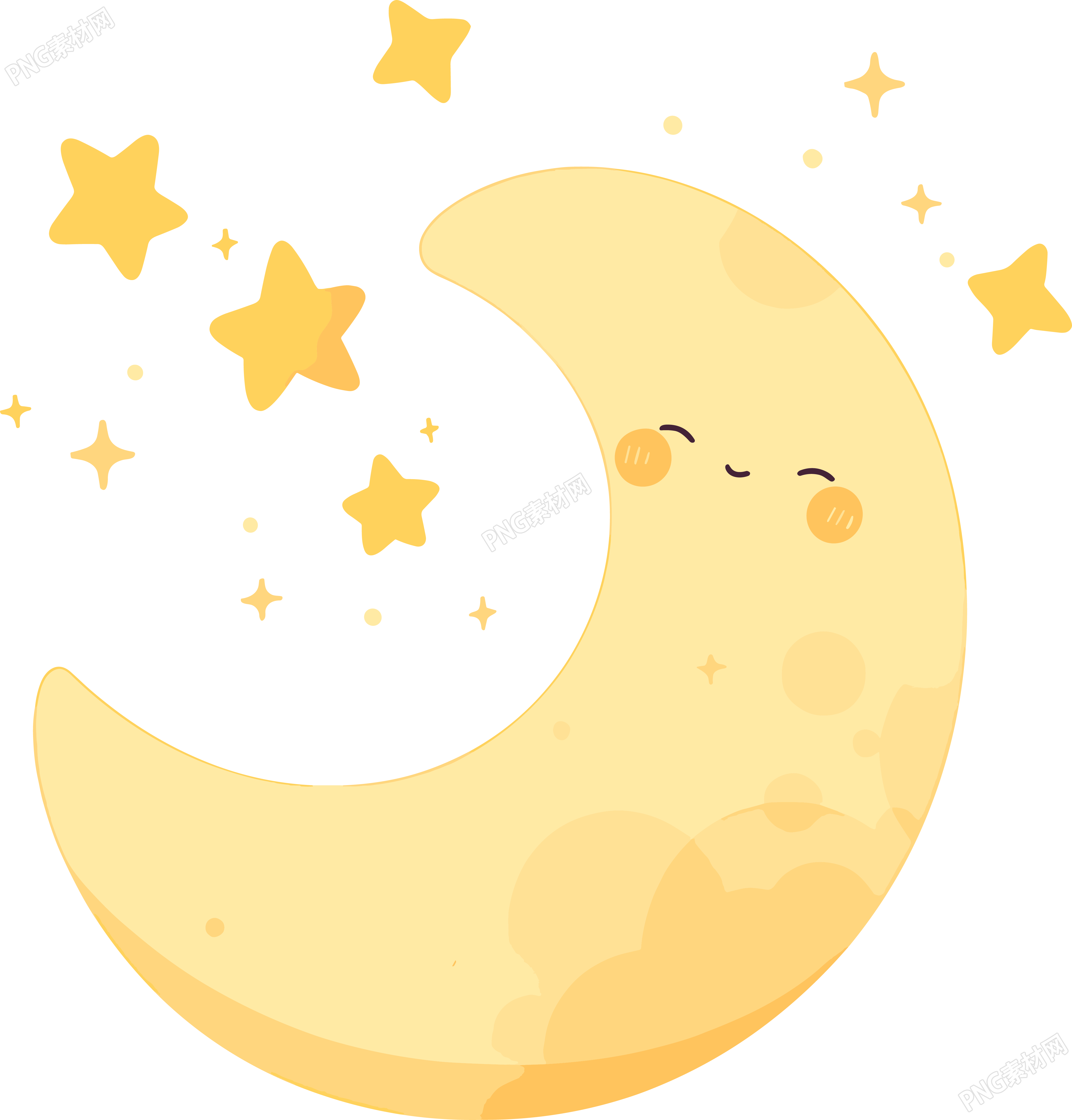 月亮创意设计元素插画